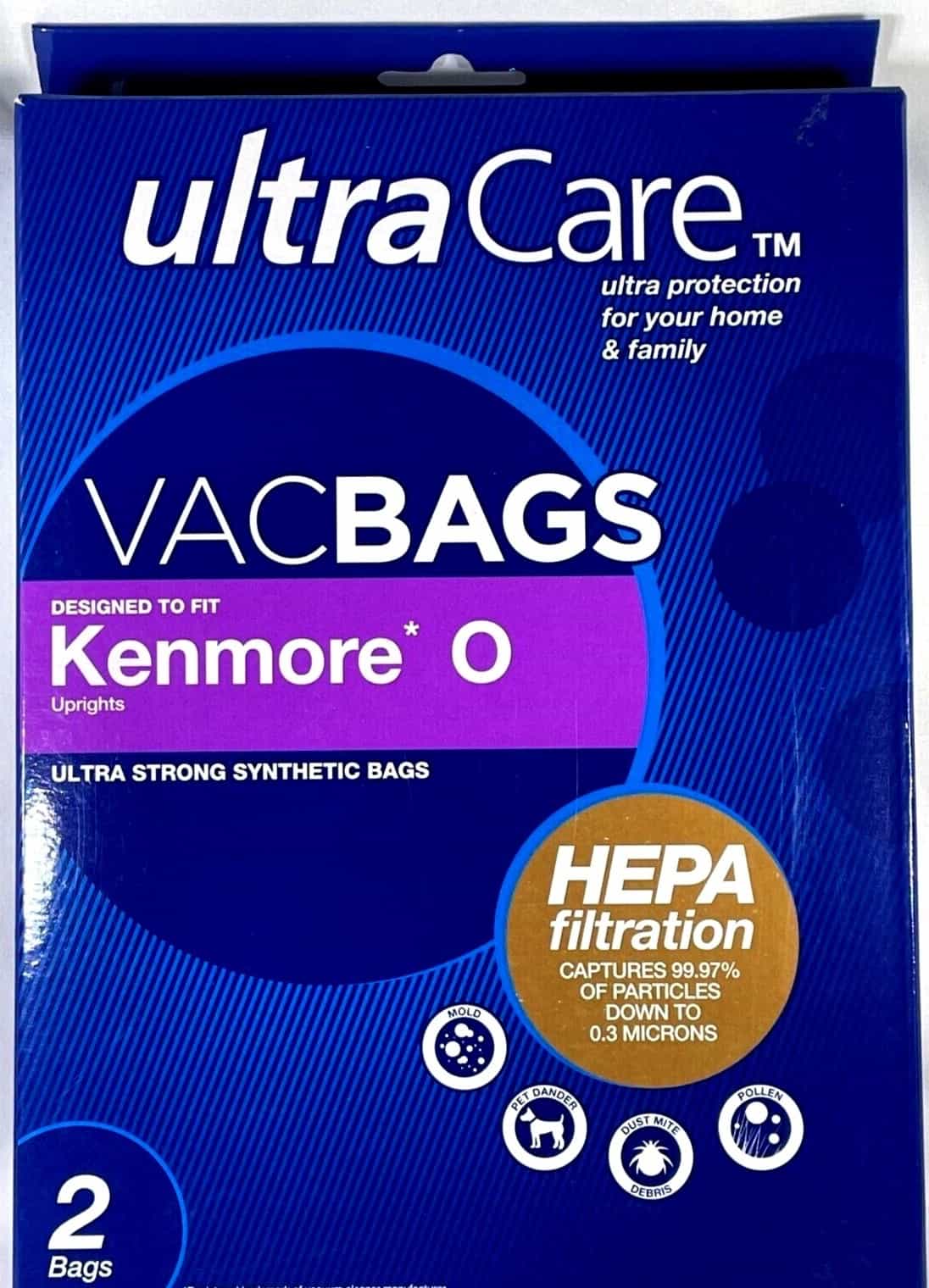 NEW 2 Pack Kenmore O Upright Vac UltraCare Vacuum Bags HEPA Filtration