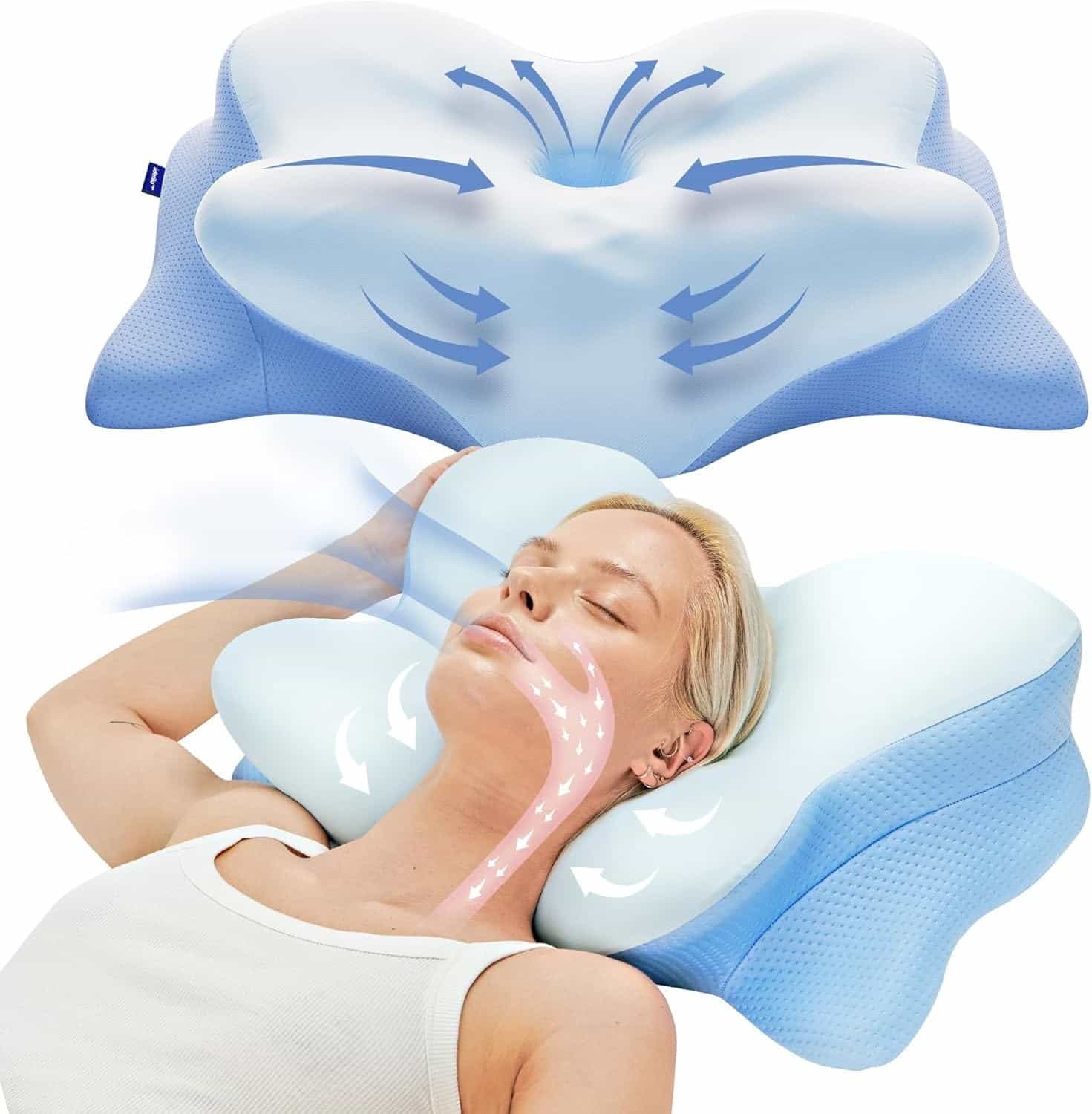 New Derila Ergo Cervical Neck Pillow Standard 100 Oeko Tex