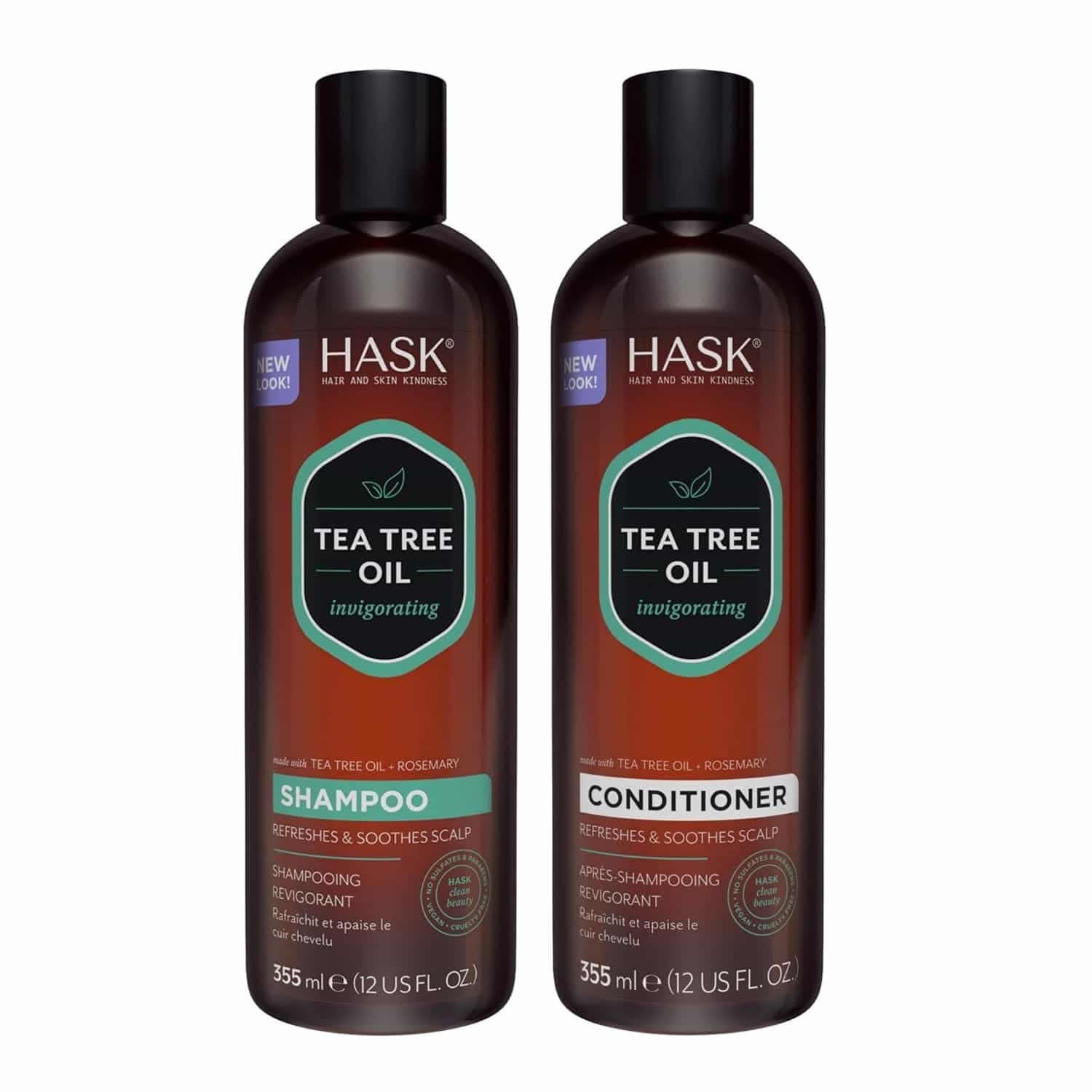 New Hask Tea Tree Oil & Rosemary Shampoo & Conditioner Set 12oz Each