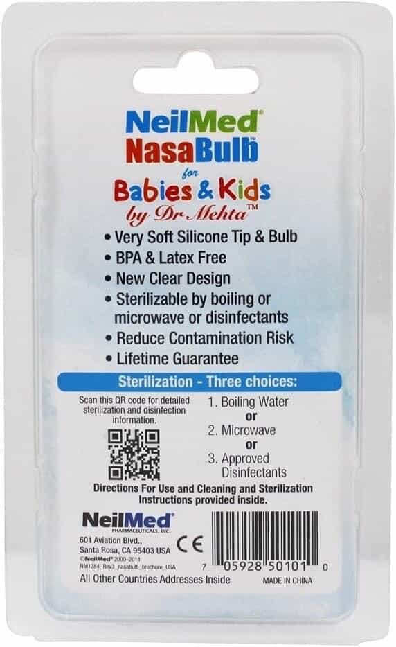 NEW Lot of 2 NeilMed NasaBulb Nasal Aspirator Bulb Stuffy Noses Babies & Kids