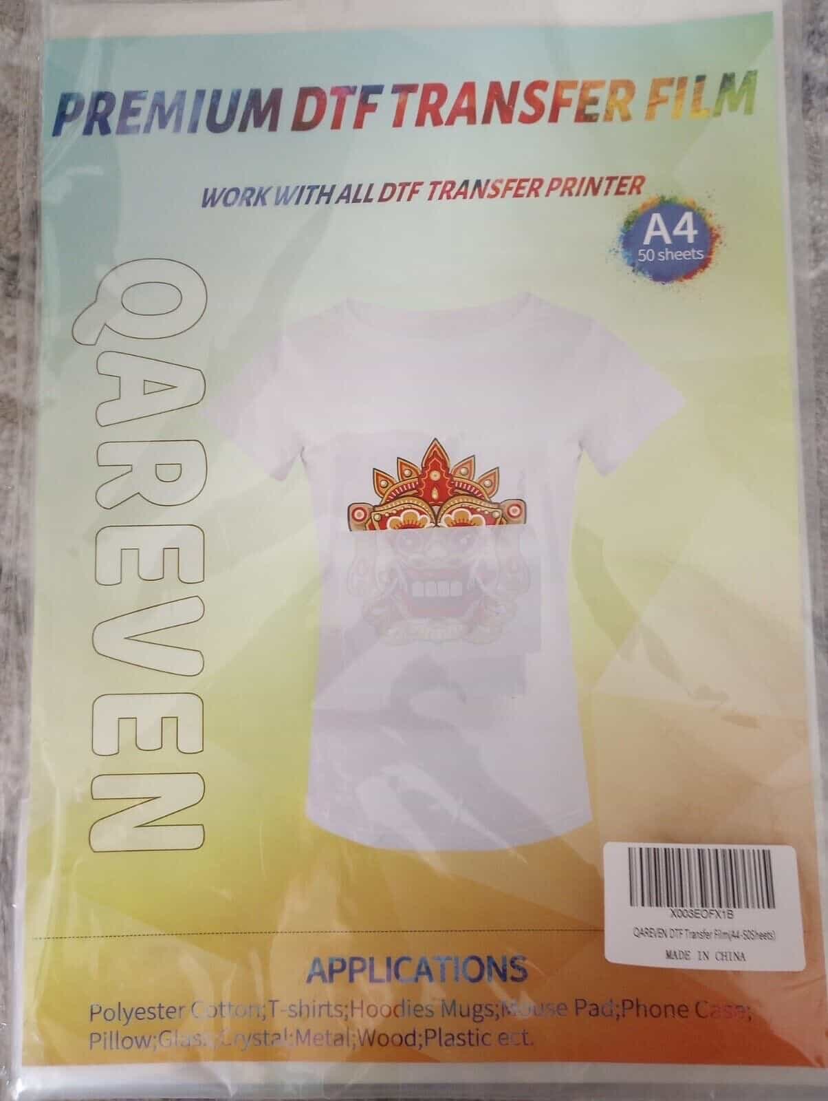 New, Lot of 3 Packs Qareven DTF Transfer Film 50 Sheets, A4, 150 Sheets