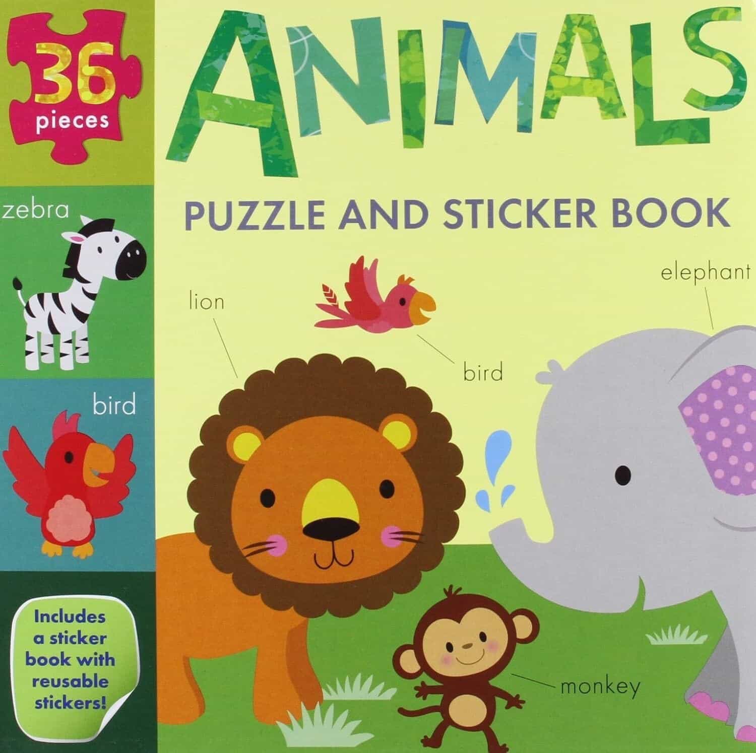 New My Little World Animals Puzzle and Sticker Book Set - See Description