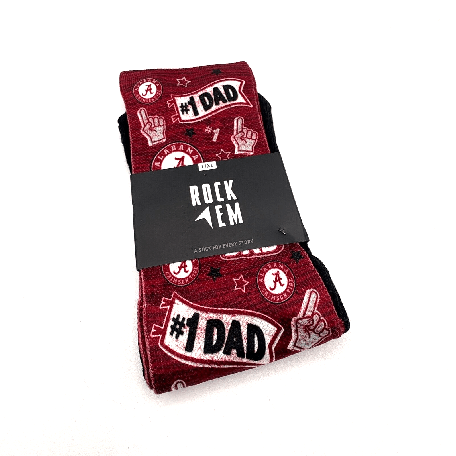 New NCAA Rock 'Em Socks Alabama #1 Dad L/XL 9-13