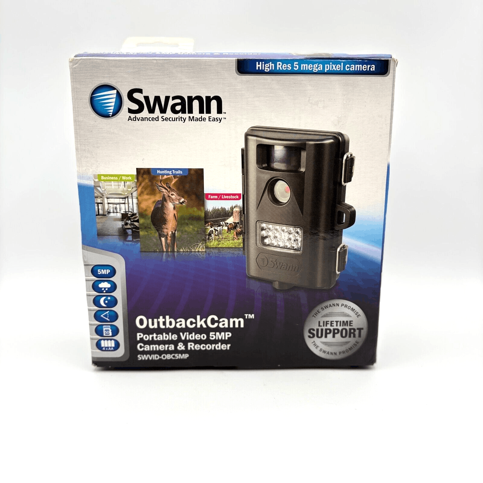 New Old Stock Swann 5mp Outback Trail Cam & Recorder SWVID-OBC5MP - Tested