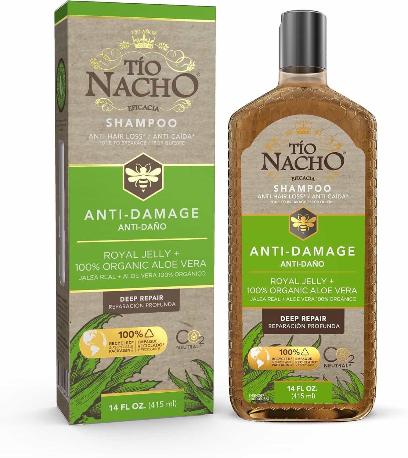 New Tio Nacho Anti-Damage Shampoo with Royal Jelly & Organic Aloe Vera 14oz