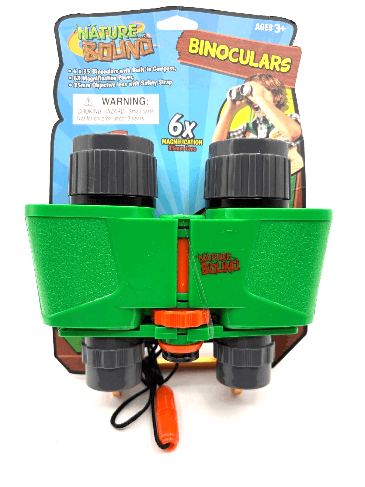 NIB Nature Bound Binoculars for Kids 6 x 35 Magnification w/Built-In Compass