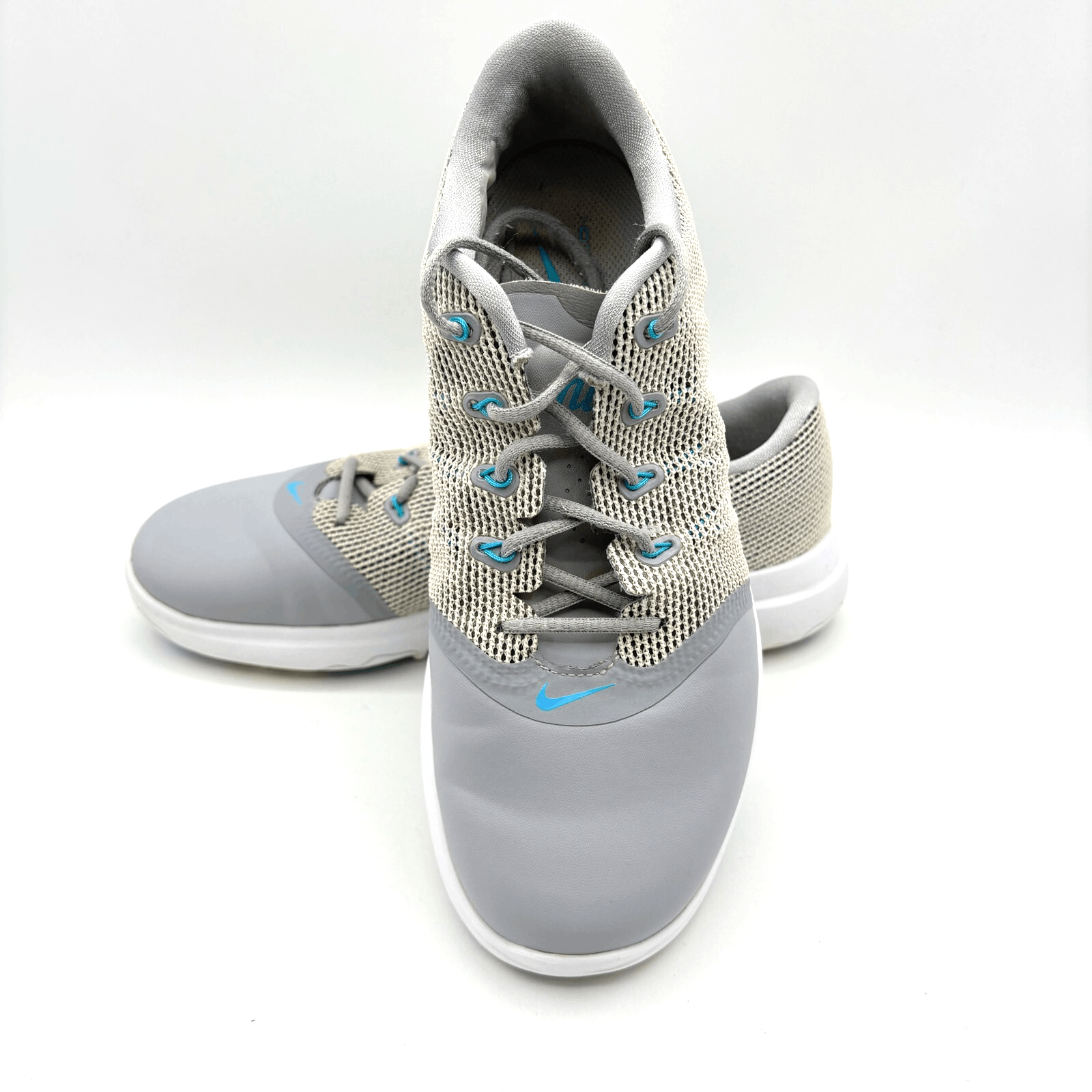 Nike Lunarlon Women's Gray  & Blue Soft Spike Golf Shoes 6.5 819040-003