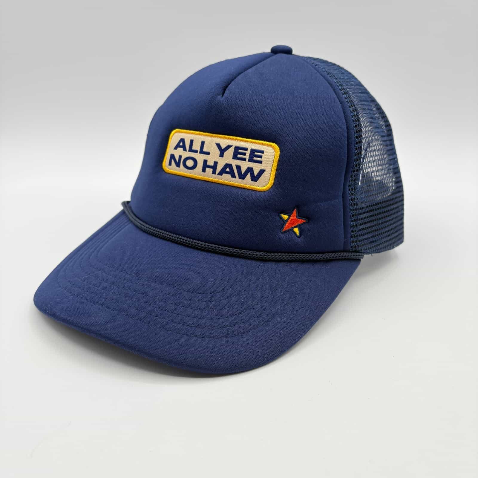 NWOT All Yee No Haw Blue Mesh Trucker Snapback Cap