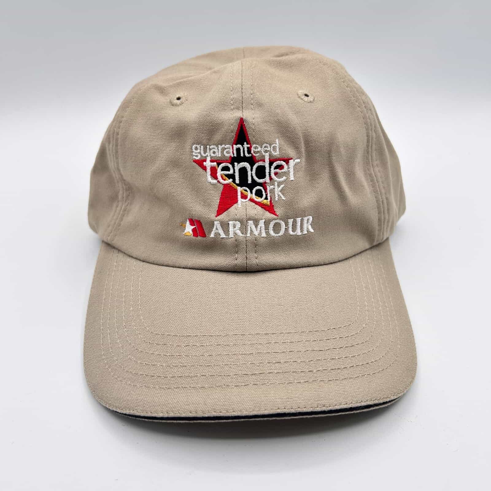NWOT Armour 'Guaranteed Tender Pork' Tan Adjustable Cap