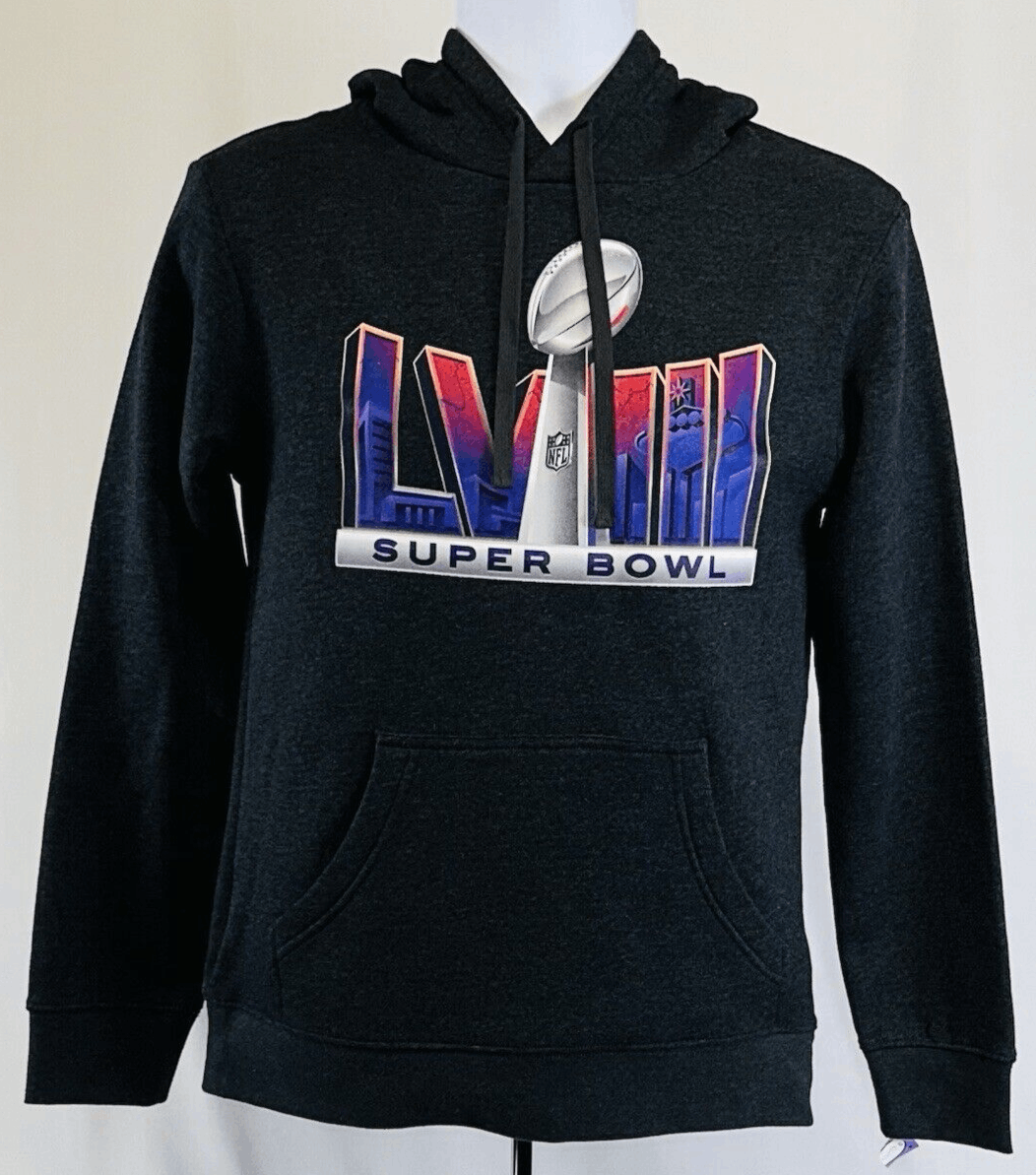 NWOT Fanatics Super Bowl LVIII Gray Hoodie, Small