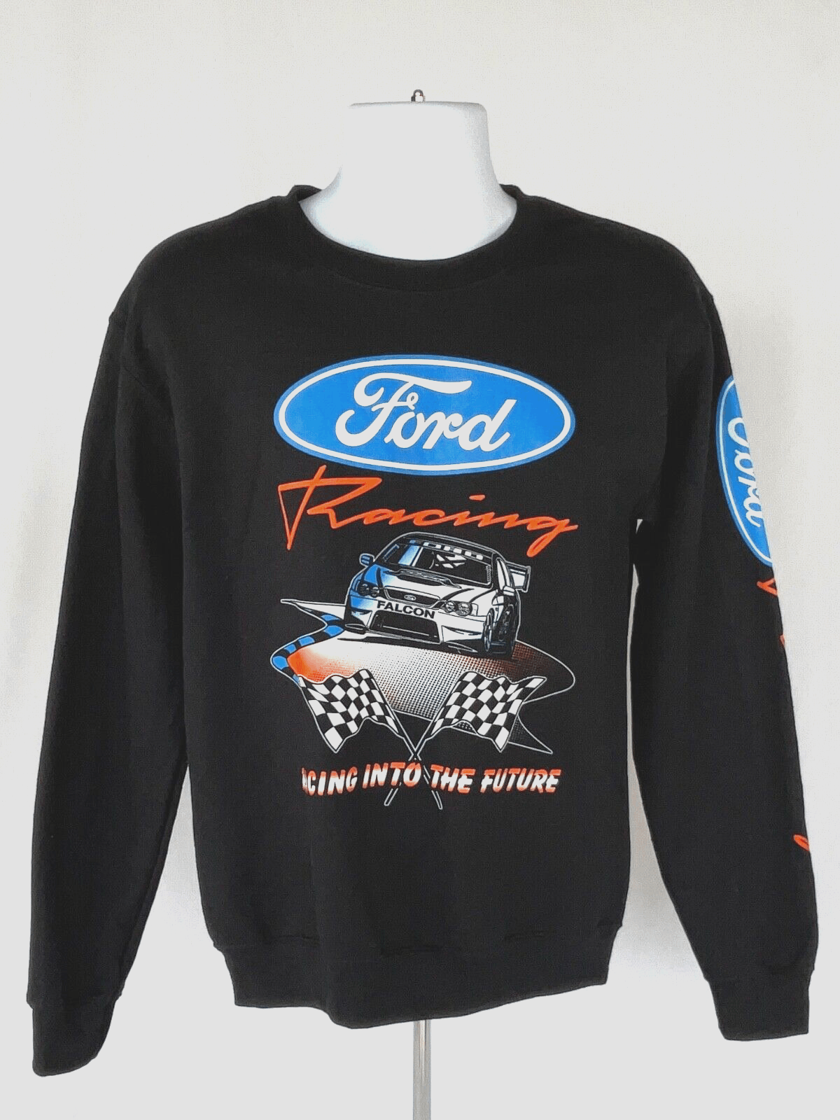 NWOT Ford Racing Black Crewneck Sweatshirt 'Racing Into The Future', Small