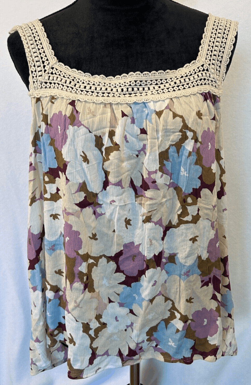 NWOT Market & Spruce Women's White Floral Halter Top Blouse WGW10897 - Size XXL