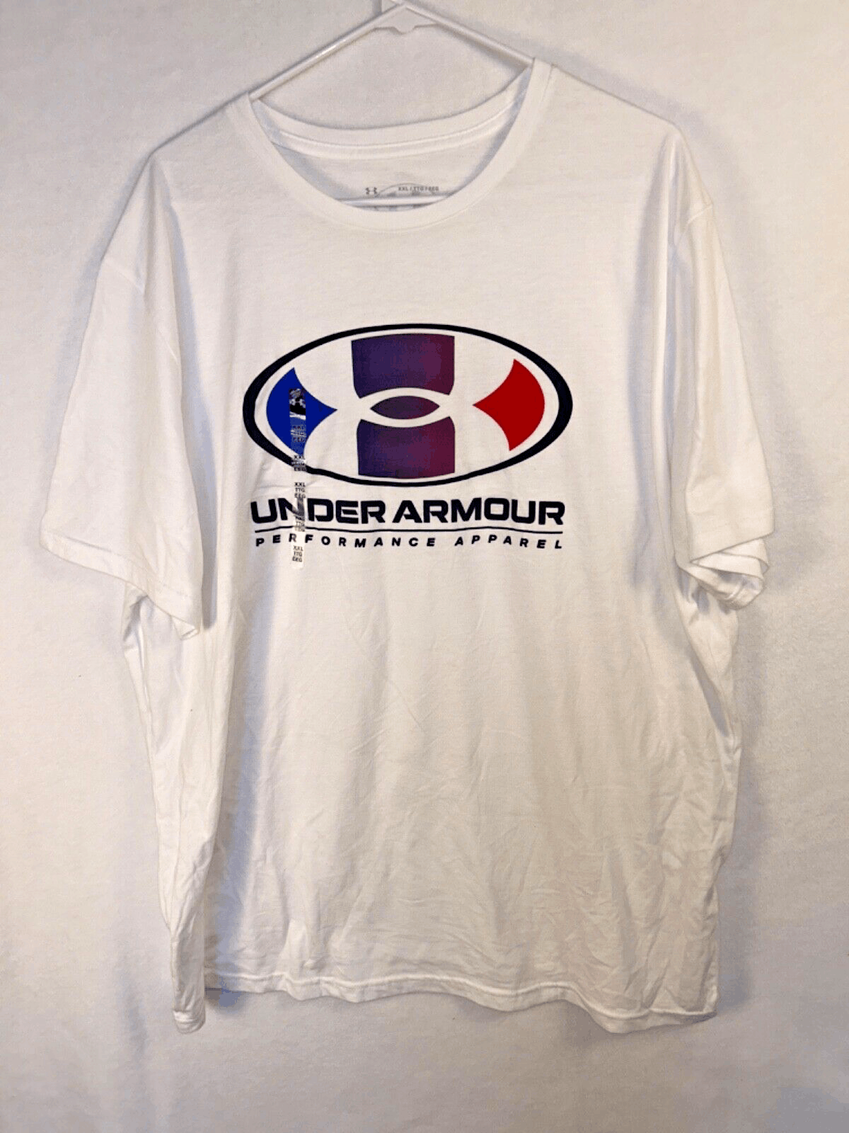 NWOT MENS Under Armour Logo Soft 60/40 Loose T-Shirt White 2XL