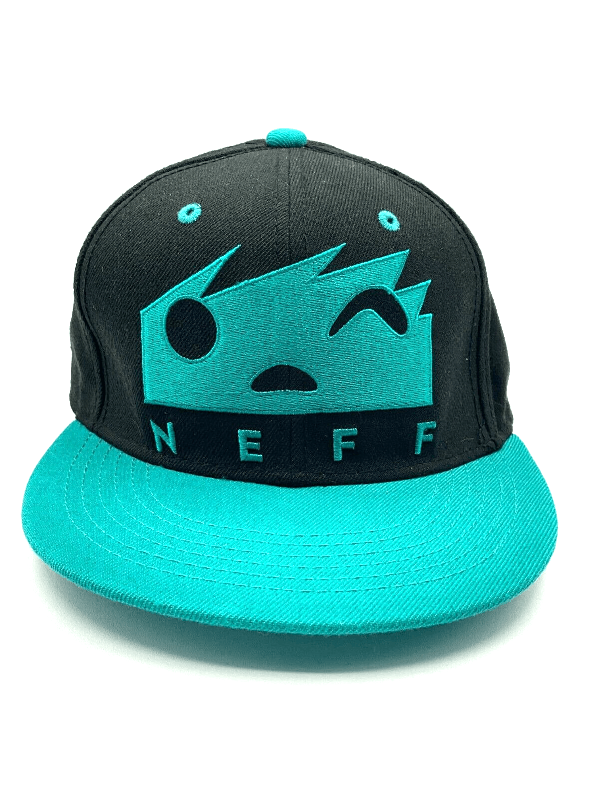 NWOT NEFF  Black & Teal Embroidered Logo Snapback Cap
