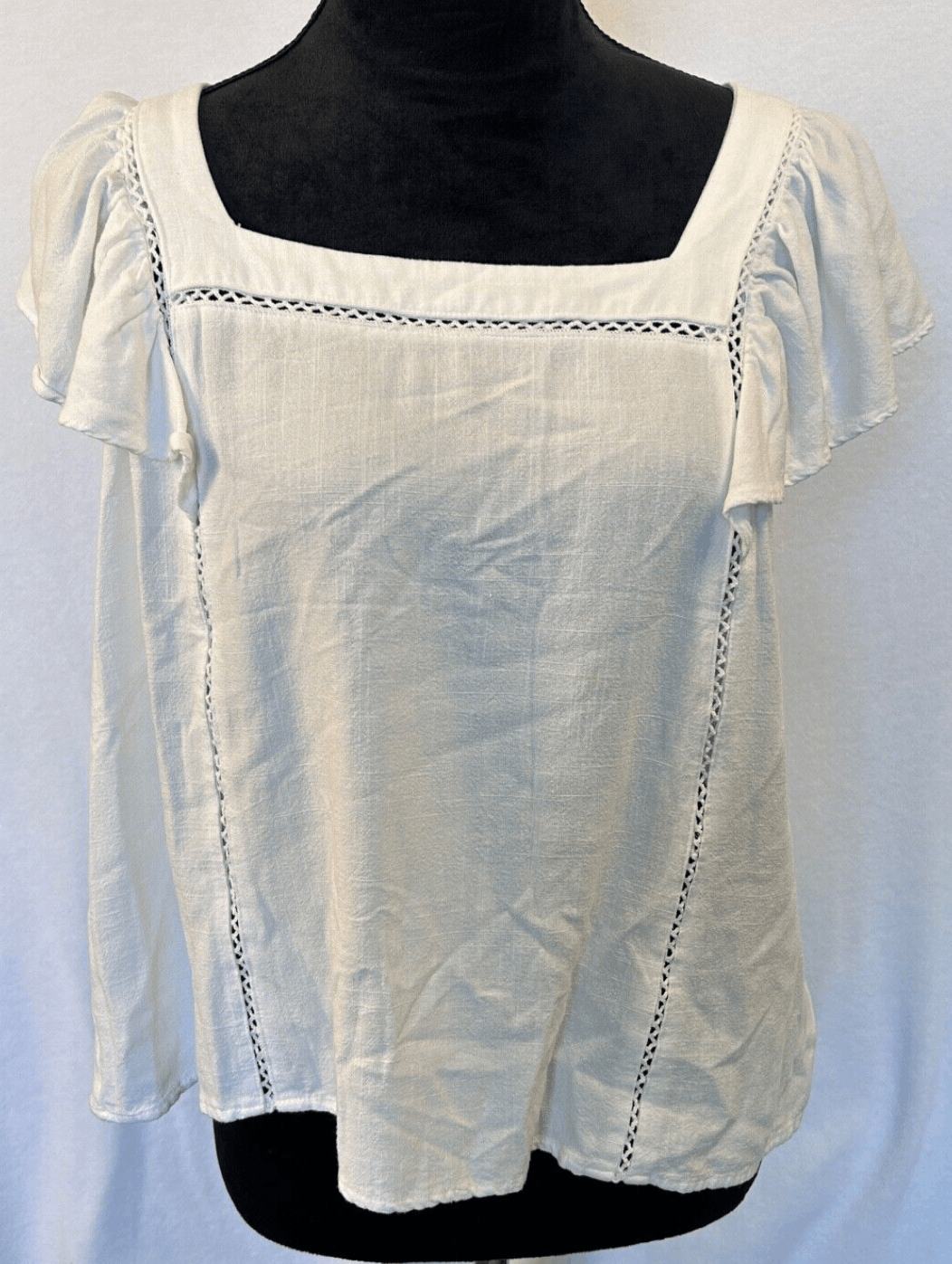 NWOT SKIES ARE BLUE White Peasant Blouse, XL