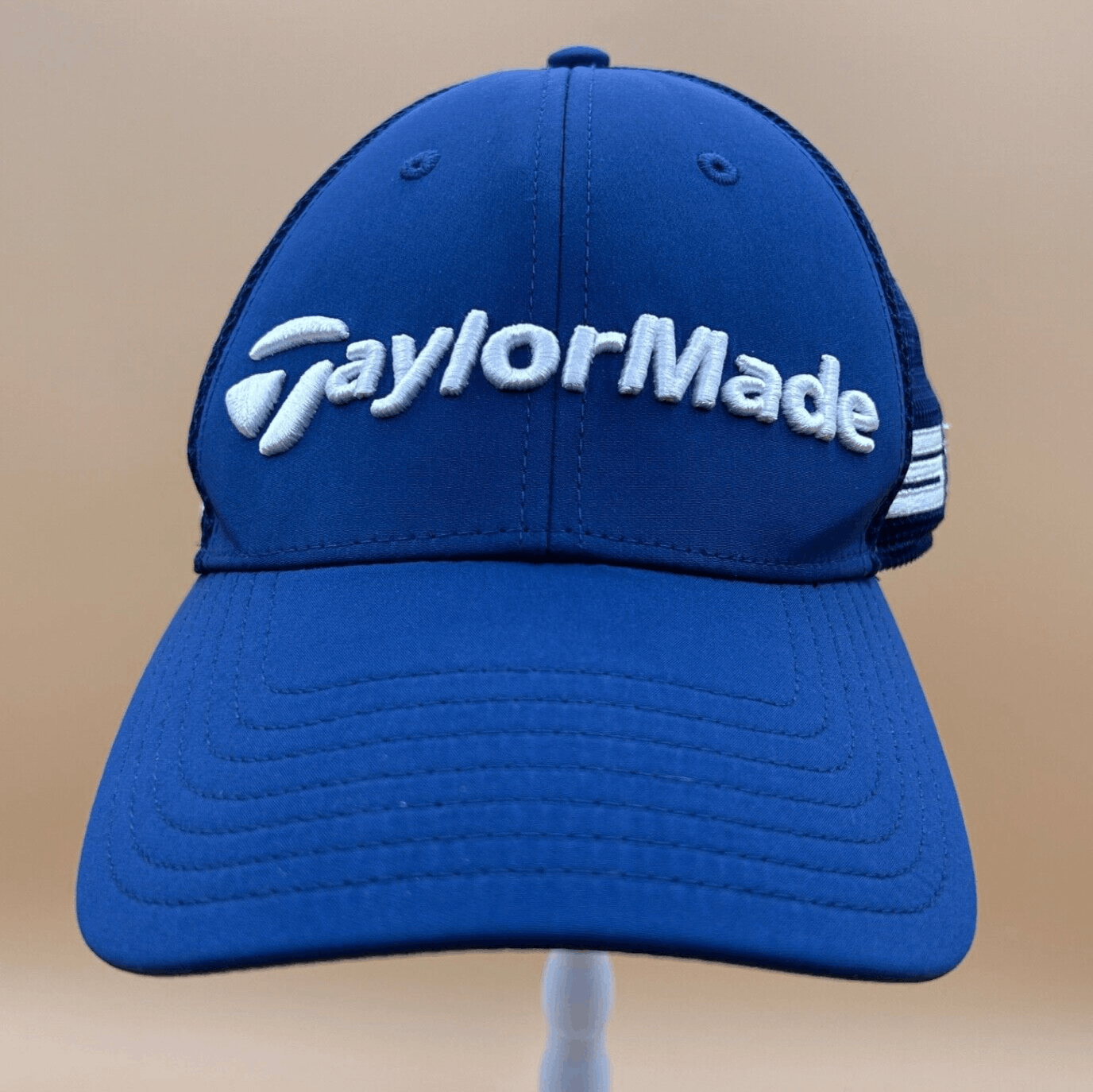 NWOT TaylorMade A-FLEX Fitted Golf Hat Size S/M Navy Embroidered Logo Cap
