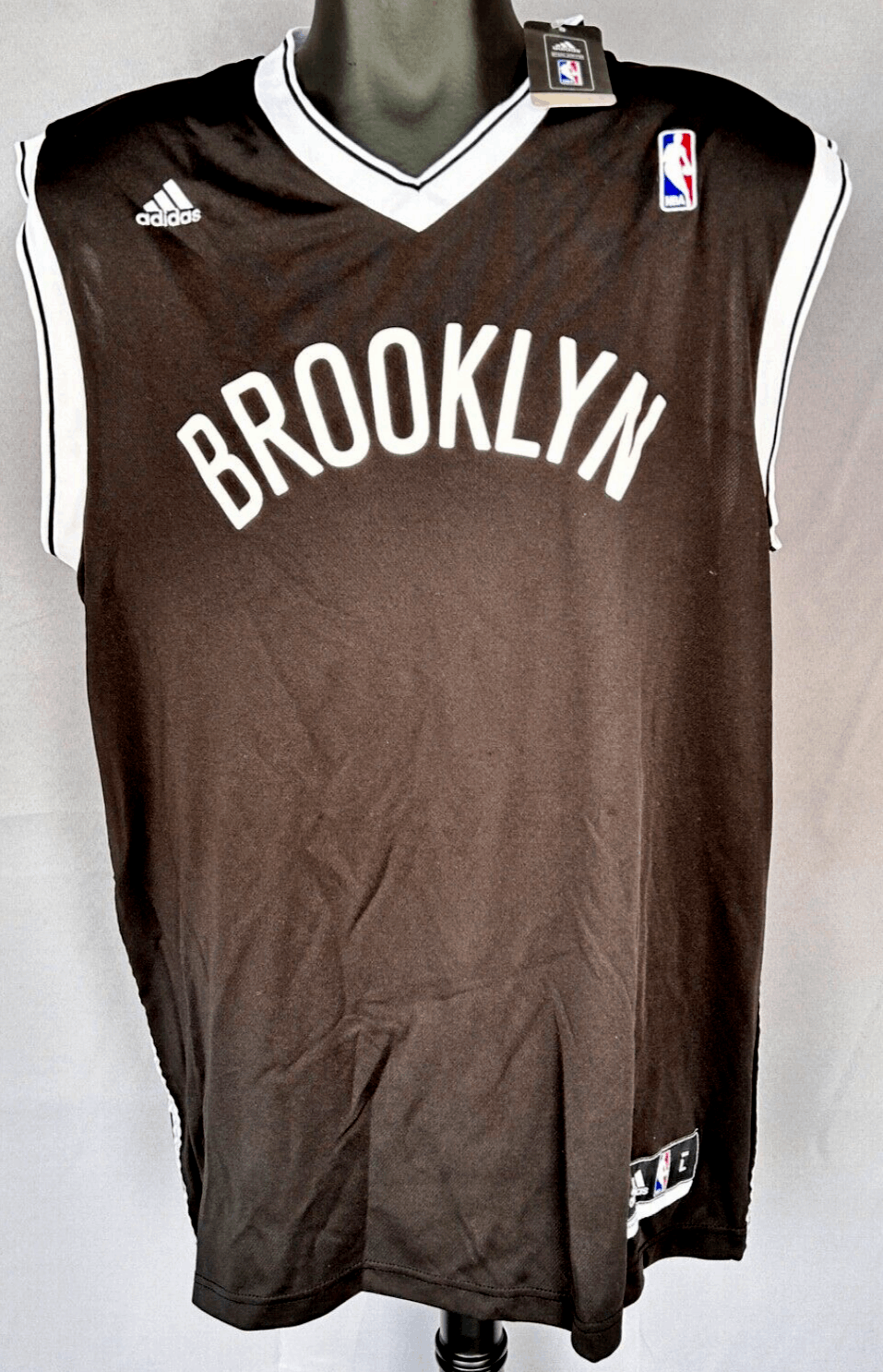 NWT Adidas Men's Swingman Black & White Brooklyn Nets Fan Jersey L