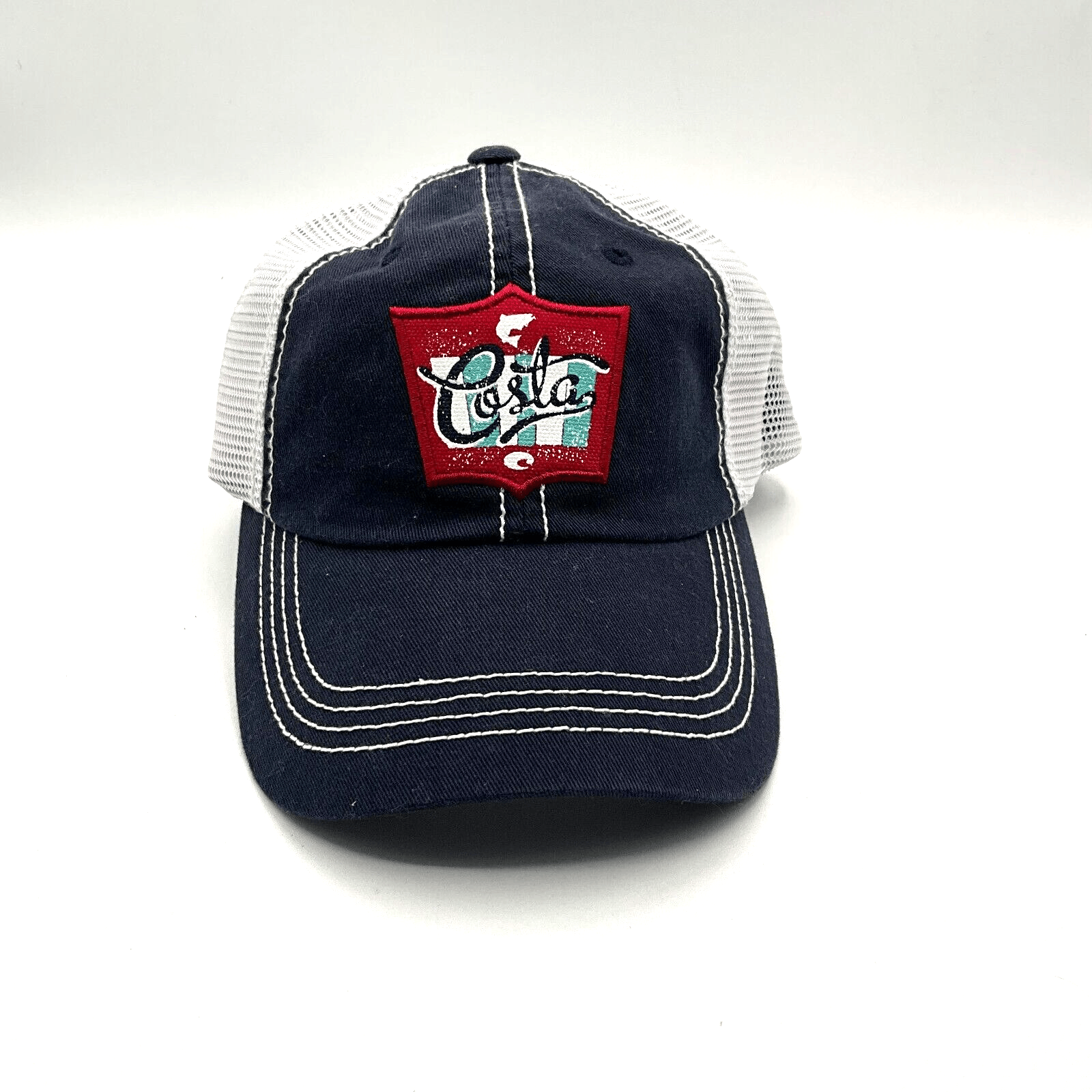 NWT Costa Rodeo Trucker Navy/White Mesh Adjustable Cap