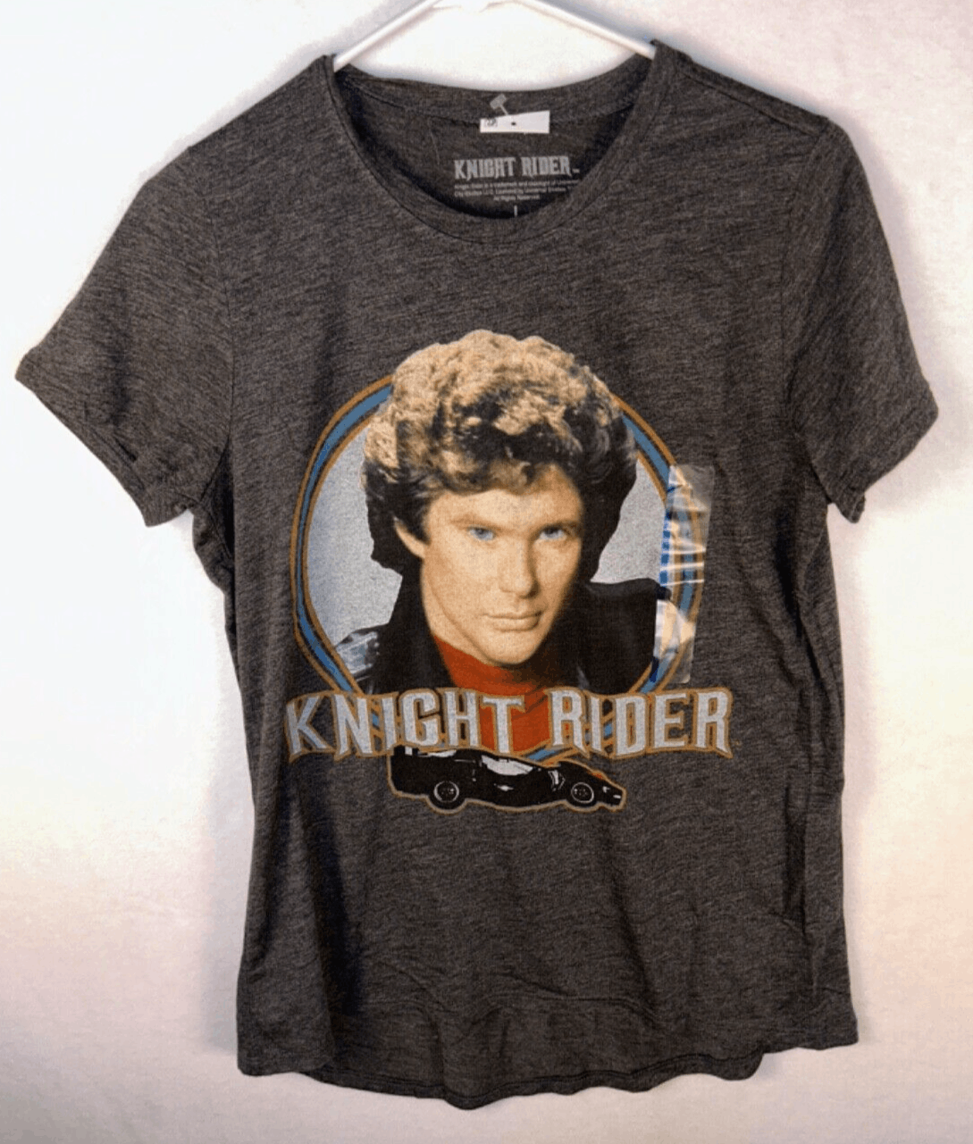 NWT Knight Rider David Hasselhoff  Youth Large T-Shirt Dark Gray