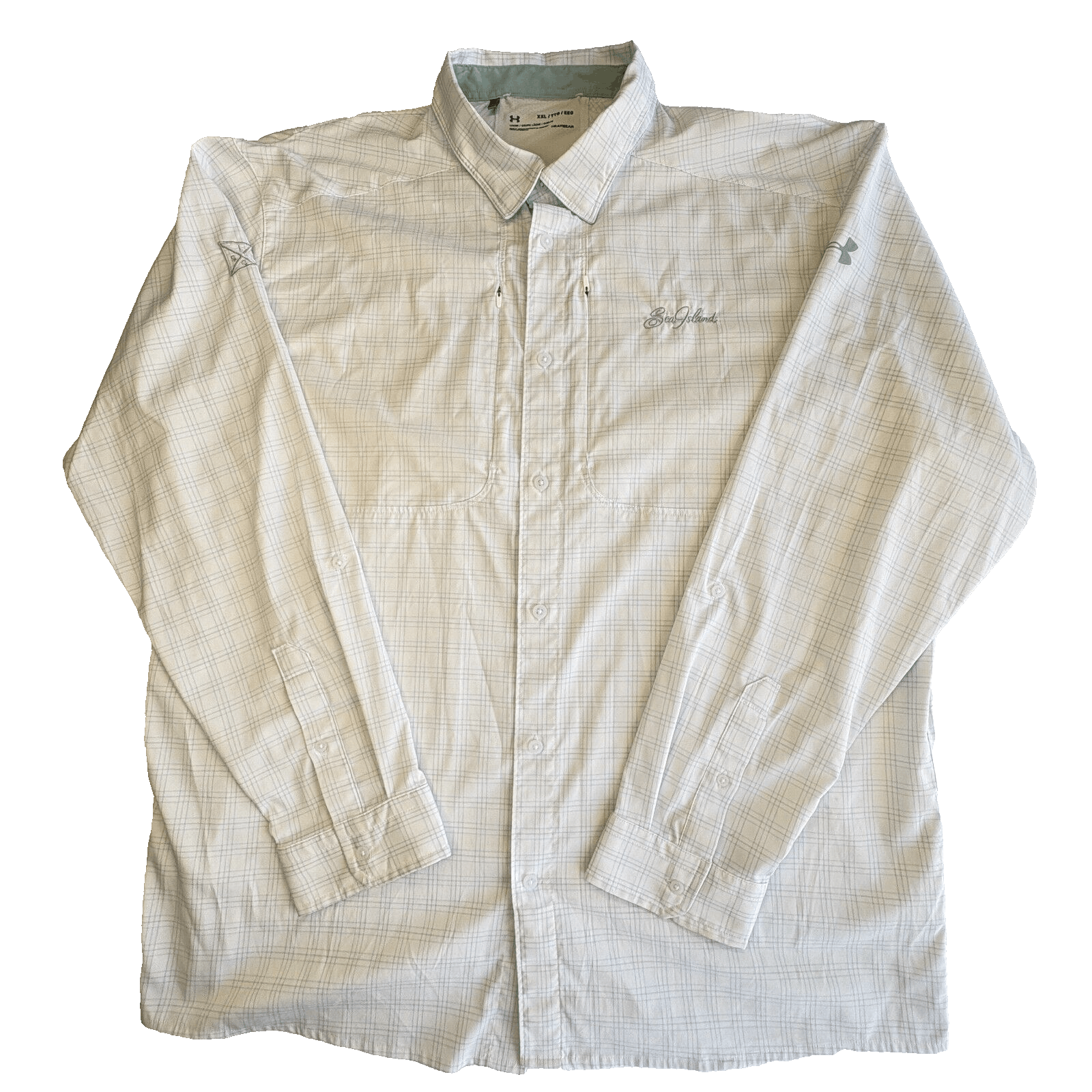 Under Armour Heat Gear LS Button Up 'Sea Island' Fishing Shirt