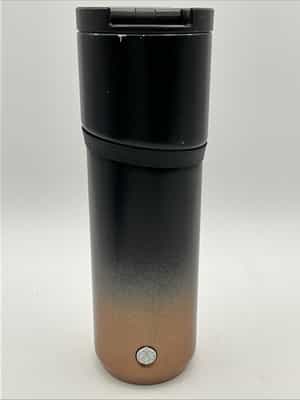 Used Starbucks Copper Band Black Ombre Stainless Steel Travel Tumbler Mug 16 oz