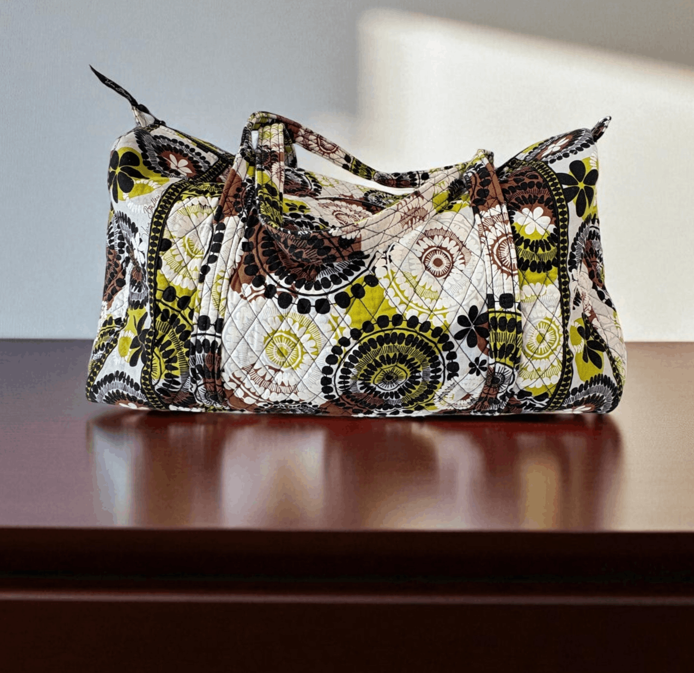 Vera Bradley Cocoa Moss Large Travel Duffel Weekender Bag
