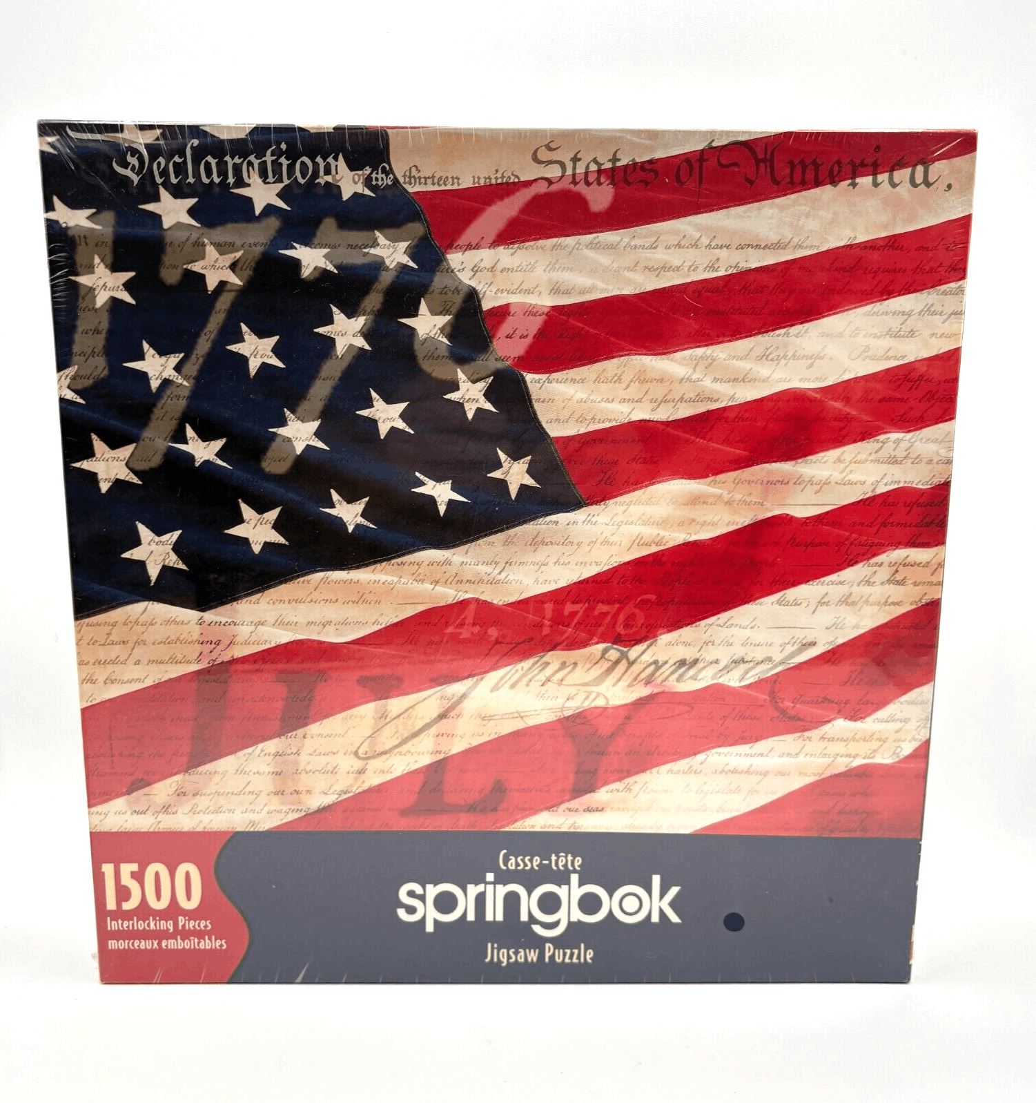 Vintage 2001 Springbok American Flag/Declaration of Ind. 1500pc 29" X 36" Puzzle