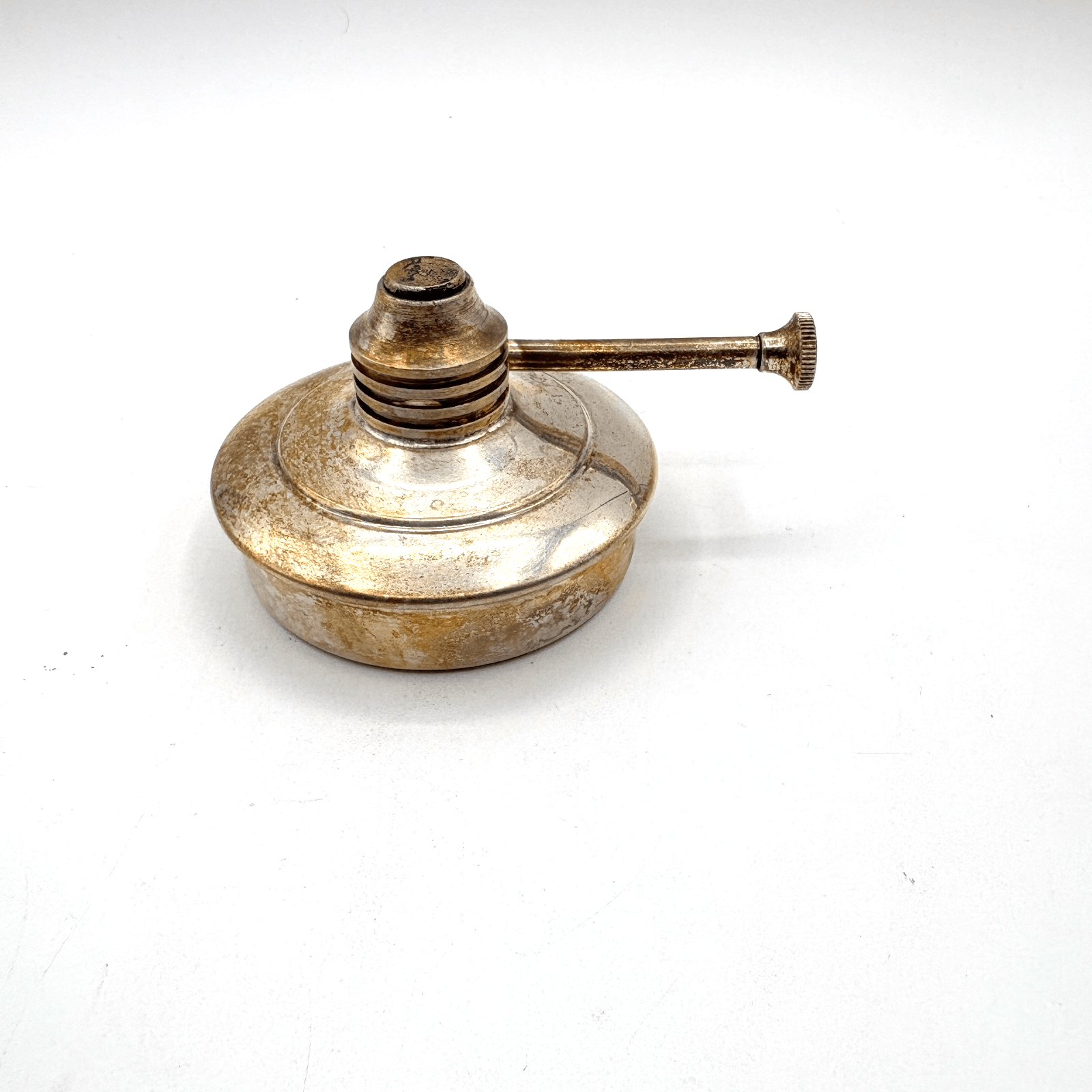 Vintage Oil Lamp Alcohol Burner Jewelers Lamp Light Silverplate Small