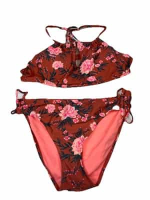 Women’s Xhilaration 2pc Bikini Set Size XL Brown Colorful Floral Set