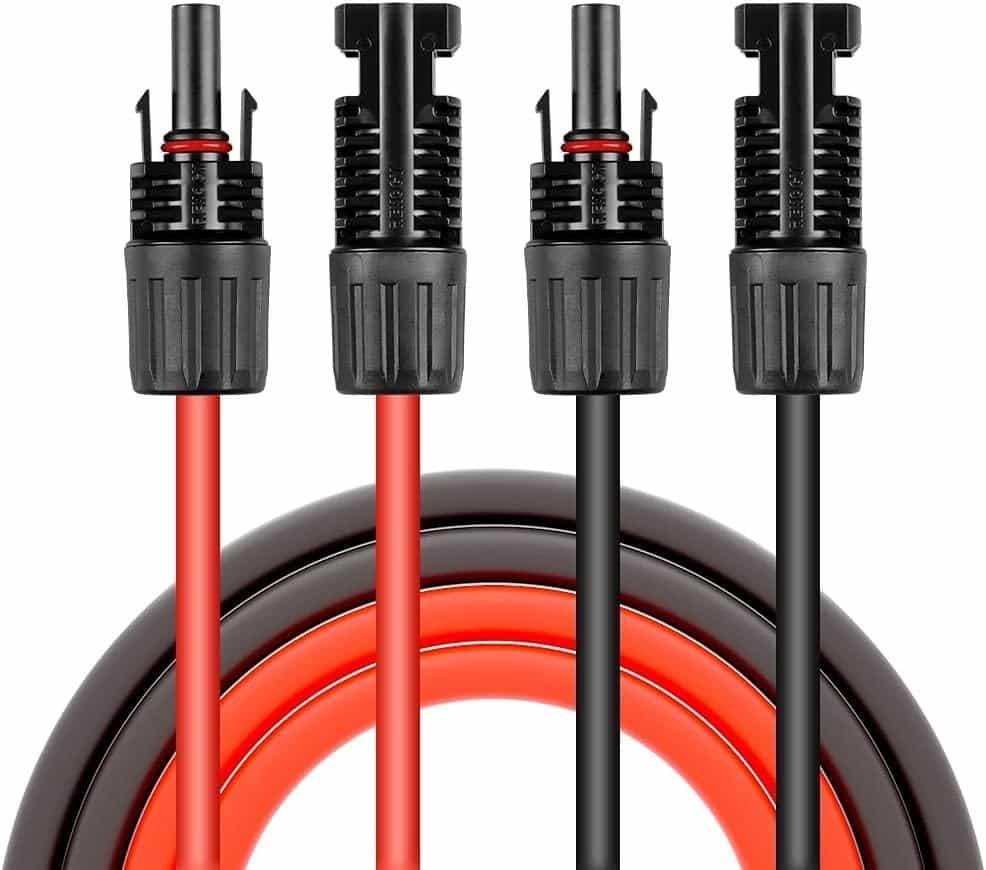 12AWG Solar Extension Cable with Female and Male Connector  15' Each