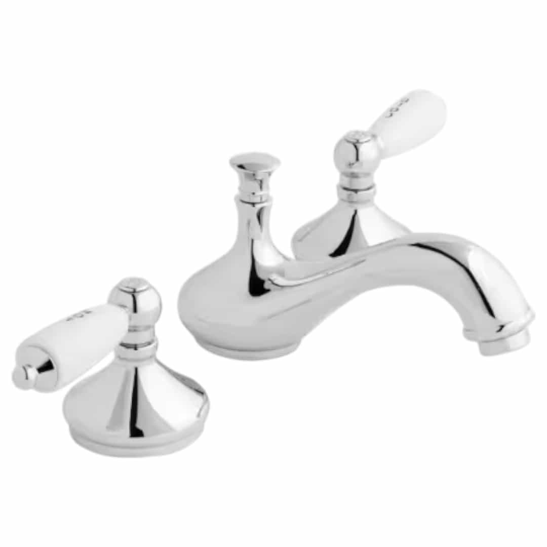 Glacier Bay HD67738W-6001 Teapot 8 in. Widespread Double-Handle Low-Arc Bathroom Faucet in Polished Chrome