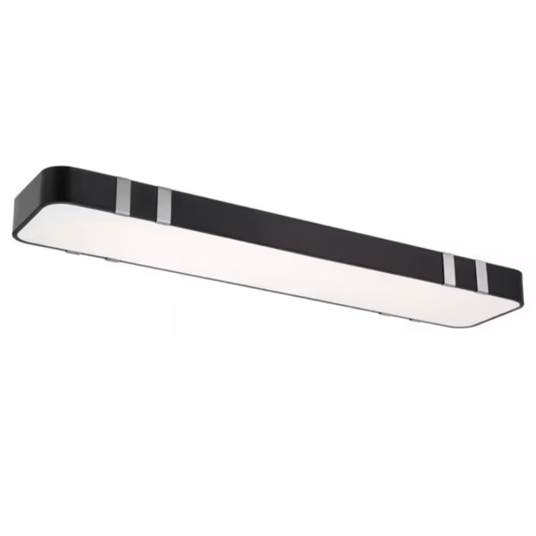 EnviroLite EV1573C3-342 47in Glam Matte Black Brushed Nickel Selectable CCT Integrated LED Flush Mount Light Fixture