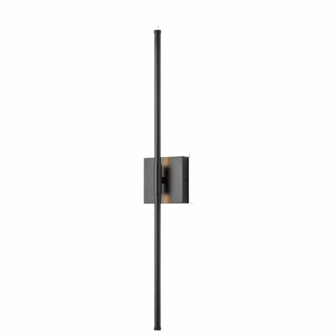RRTYO 81010000061688 Byers 27.5 in. 1-Light Black Linear Wall Sconce 3000K Warm Light LED Bathroom Vanity Light with Rectangular Backplate