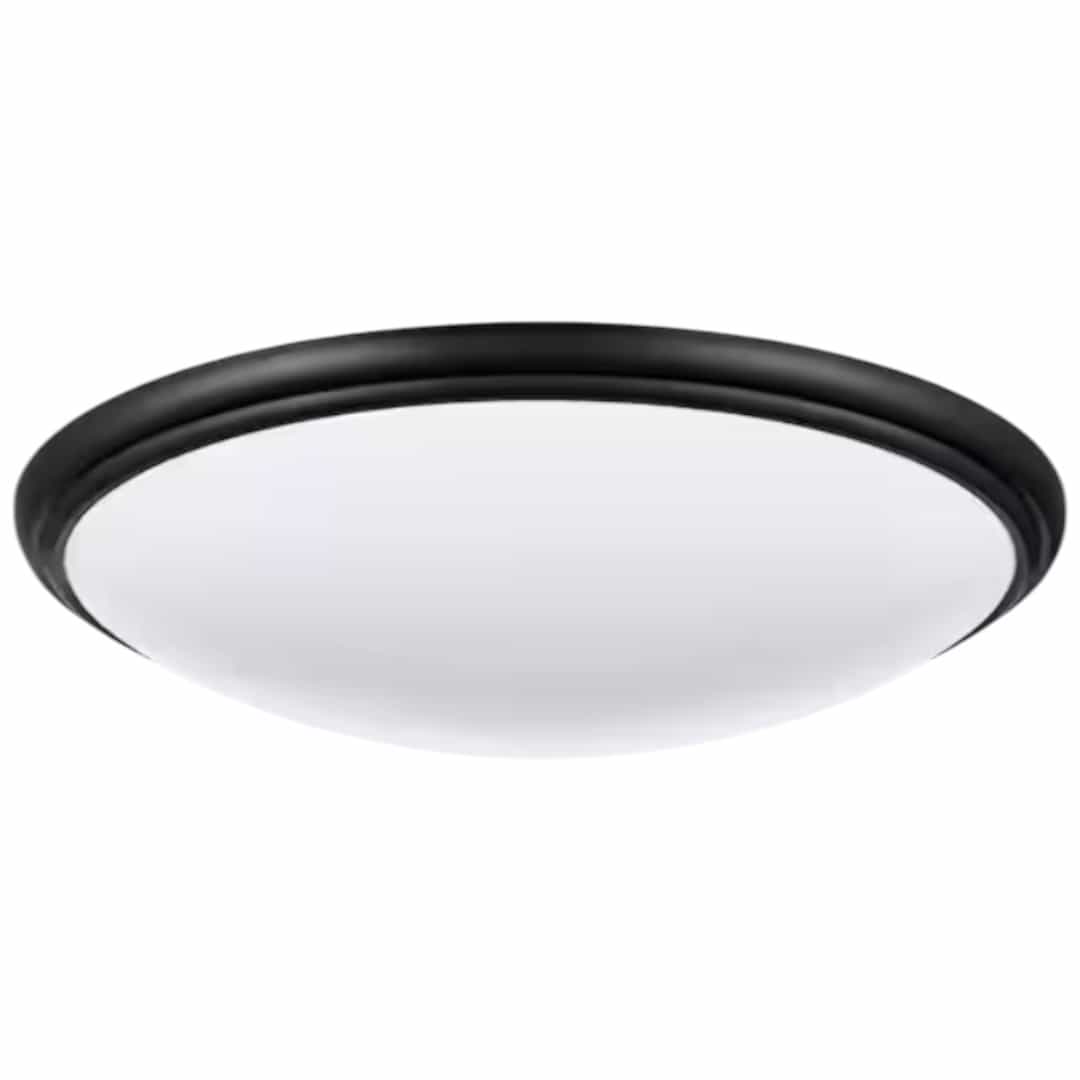 Commercial Electric CA8cA022FR125WB 14 in. Indoor White, Black, Brushed Nickel and Bronze Adjustable CCT LED Flush Mount with Interchangeable Trims