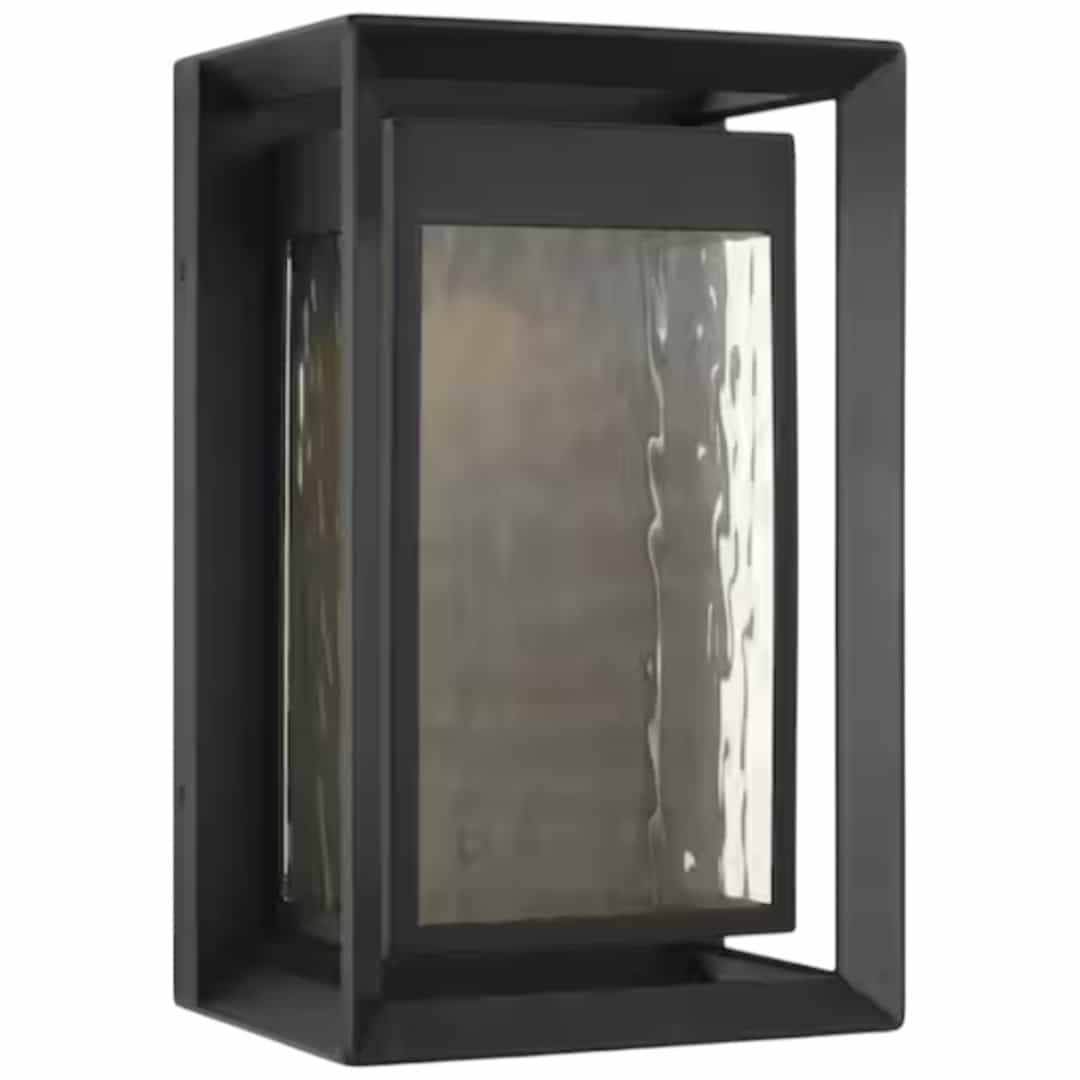 OL13702TXB-L1 Urbandale Large 1-Light Textured Black Outdoor Integraed LED Wall Lantern Sconce