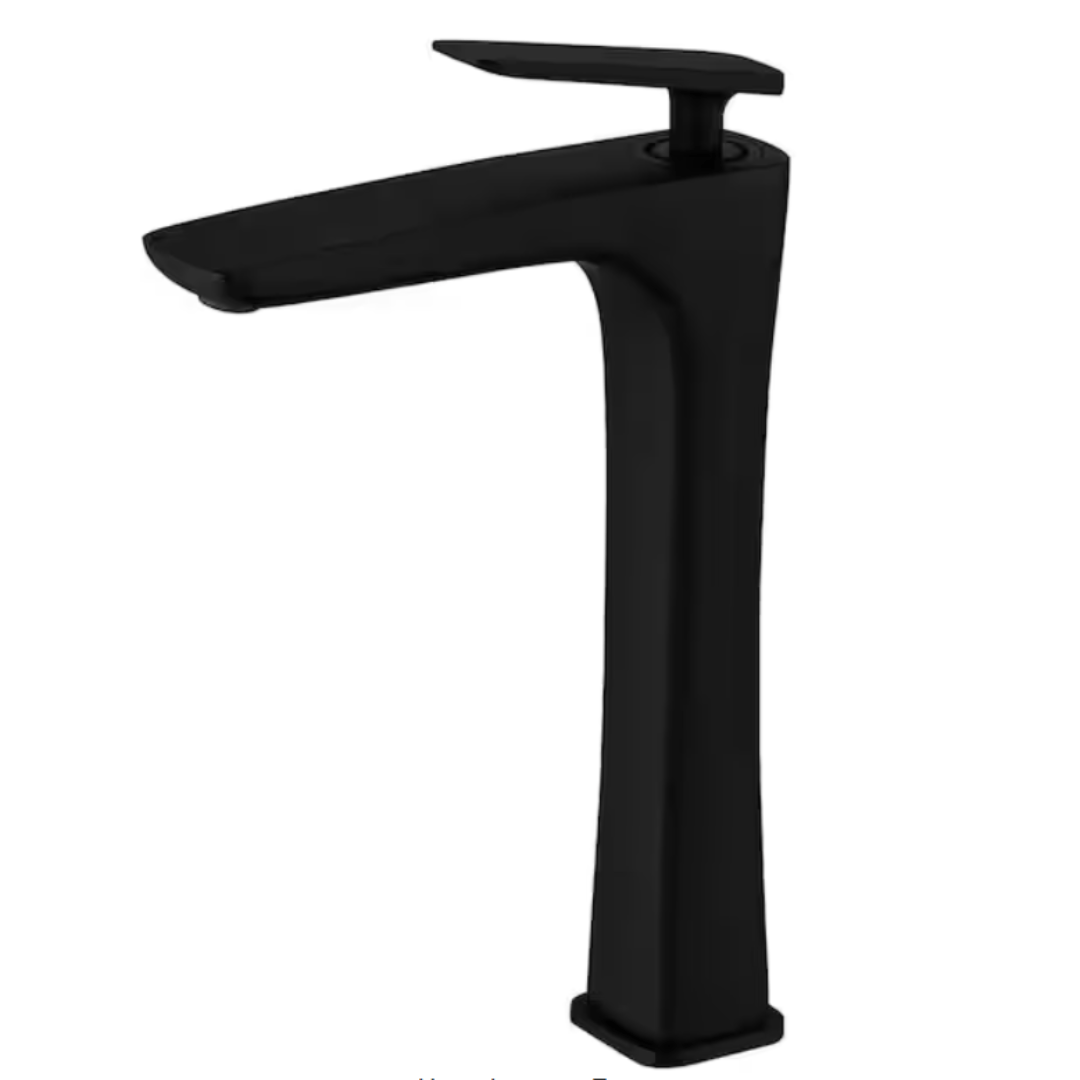 BWE A-96032H-Black Single Hole Single Handle Bathroom Vessel Sink Faucet With Supply Hose in Matte Black