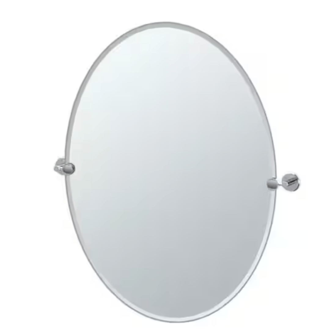 Gatco 4249LG Latitude 24 in. W x 32 in. H Frameless Oval Beveled Edge Bathroom Vanity Mirror in Chrome