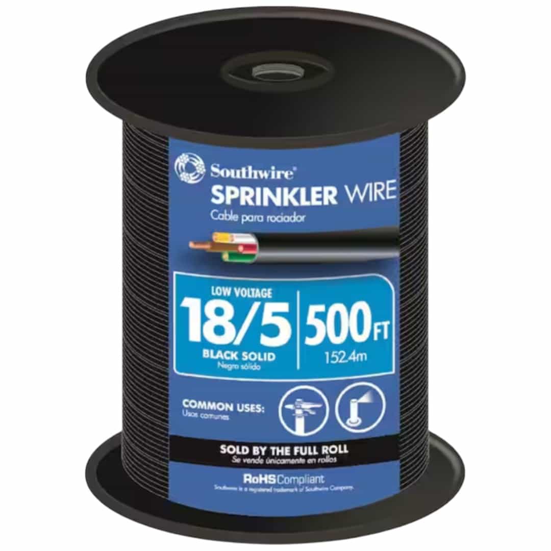 49275145 500 ft. 18/5 Black Solid UL Burial Sprinkler System Wire
