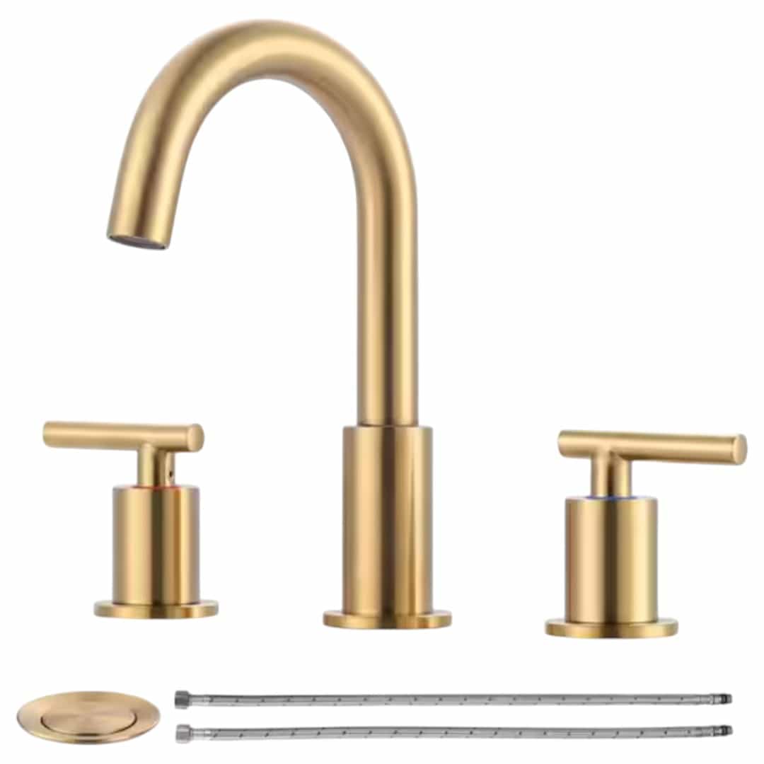 2325200G 8 in. Widespread Double Handle Bathroom Faucet in Brushed Gold