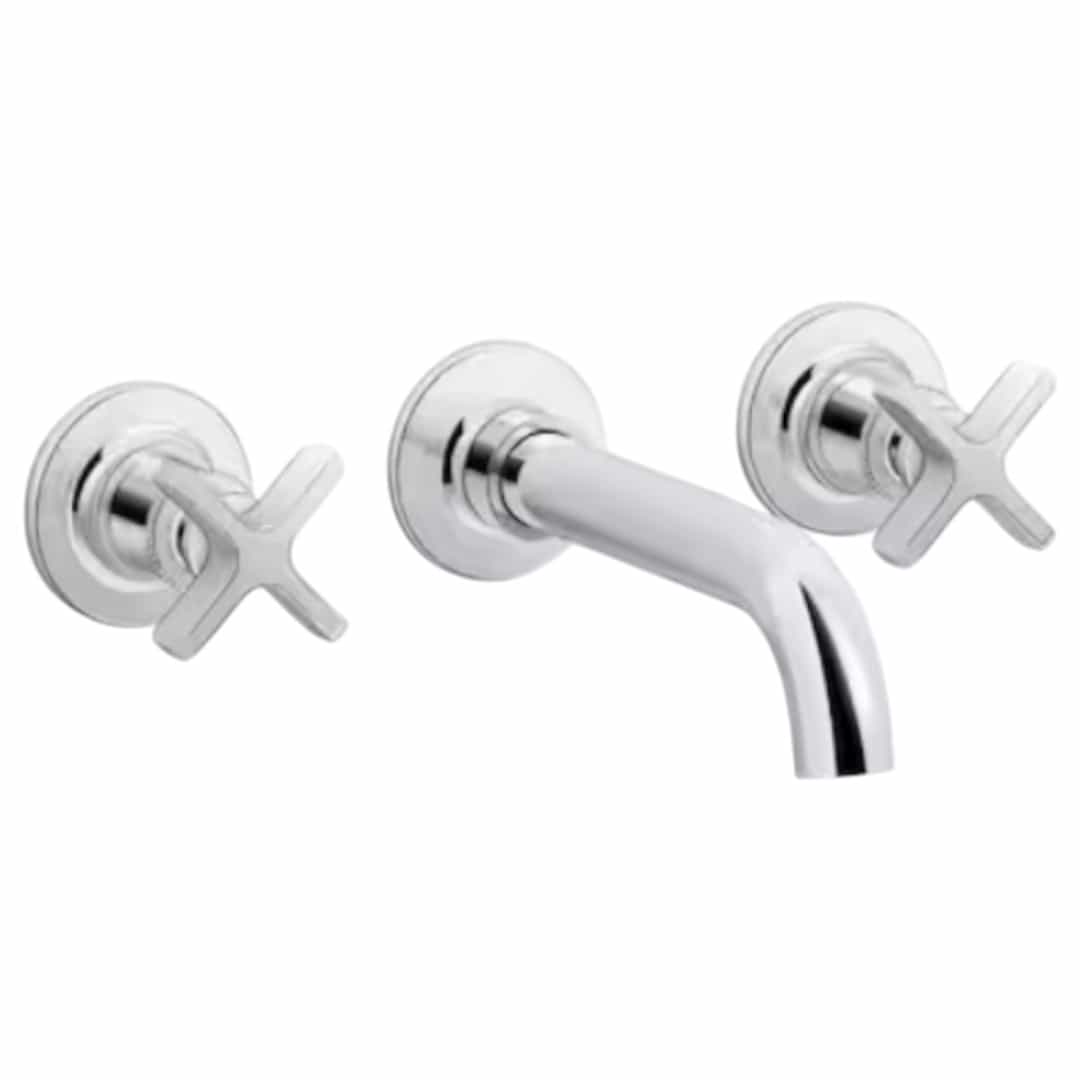 KOHLER T35909-3-CP Castia By Studio McGee 2-Handle Wall-Mount Bathroom Sink Faucet Trim 1.2 GPM in Polished Chrome