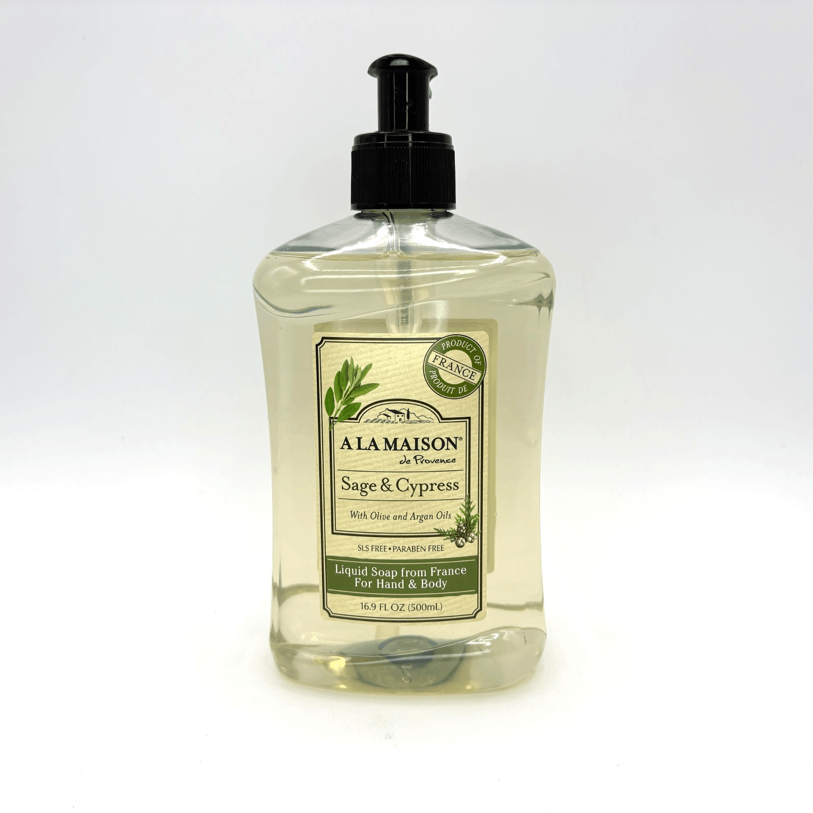 A La Maison de Provence Sage & Cypress Liquid Soap for Hand & Body 16.9oz
