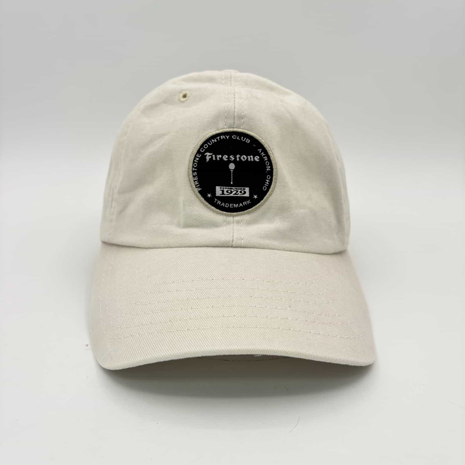 EUC American Needle Firestone Country Club Tan Embroidered Adjustable Cap