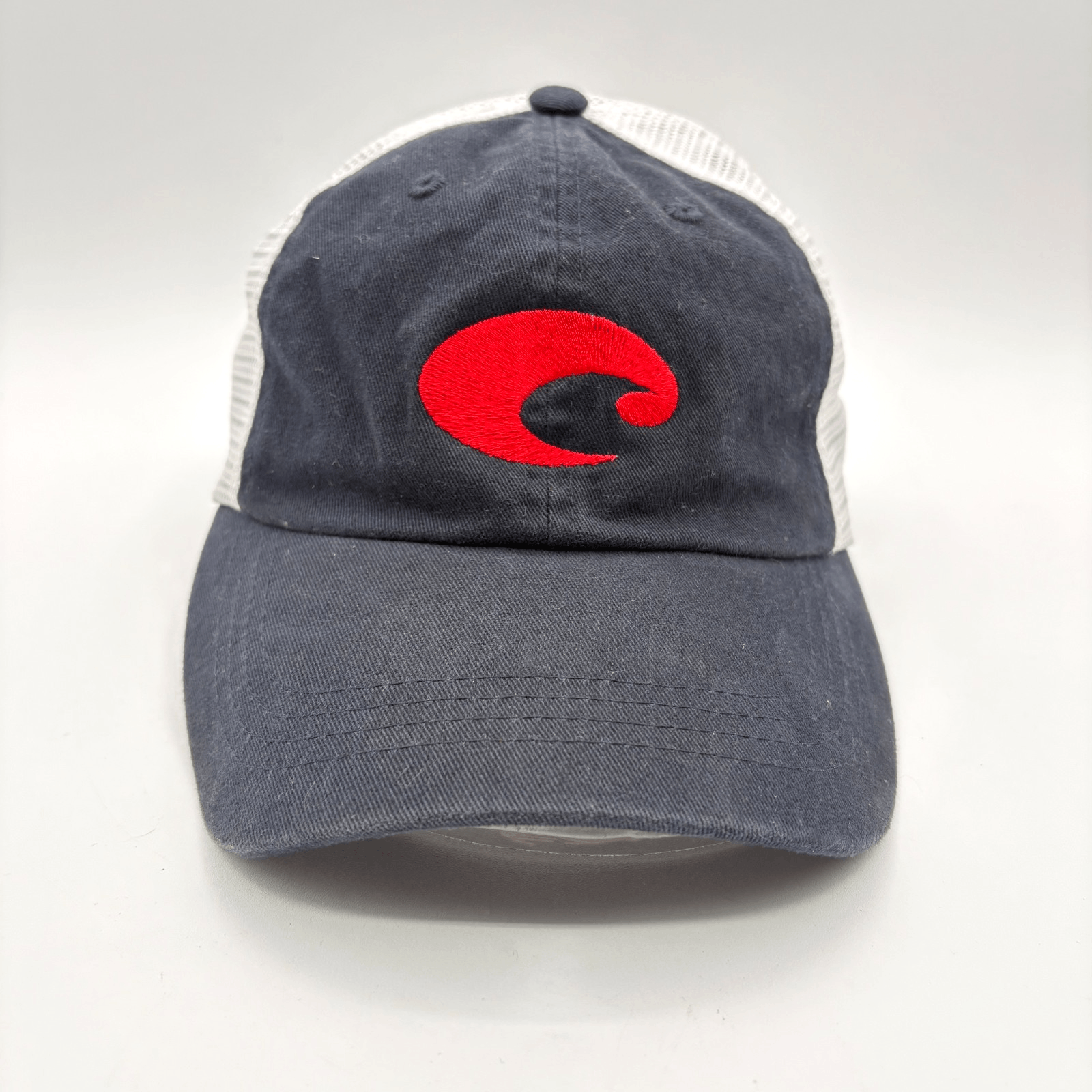 EUC Costa Del Mar Dk. Blue & White Mesh Trucker Adjustable Cap