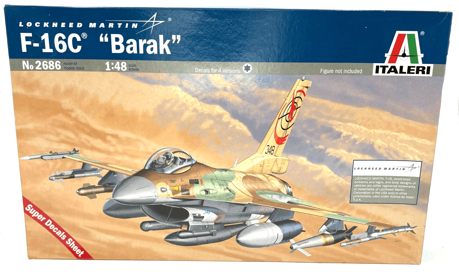 Italeri Lockheed Martin F-16C 'Barak' No. 2686 4 Version 1:48 Scale Model Kit