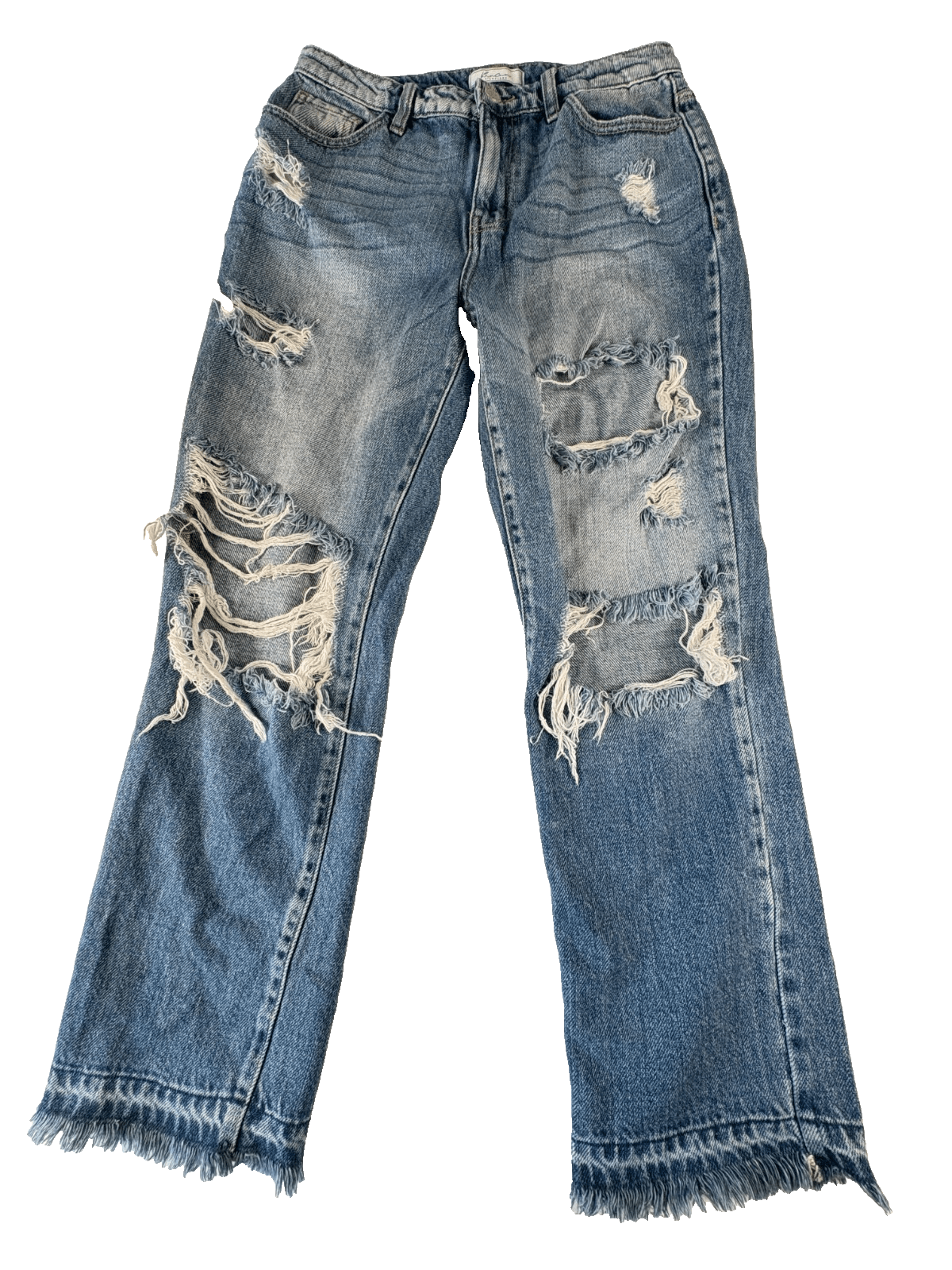 Kancan Distressed Ultra High Rise Straight Leg Jeans 26