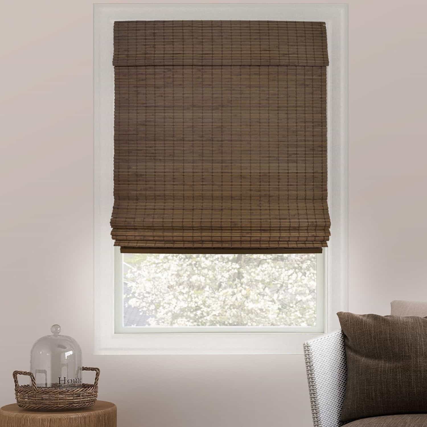 Lot of 4 CHICOLOGY 23" W X 64" H Bamboo Blinds Roman Shade for Windows Moose