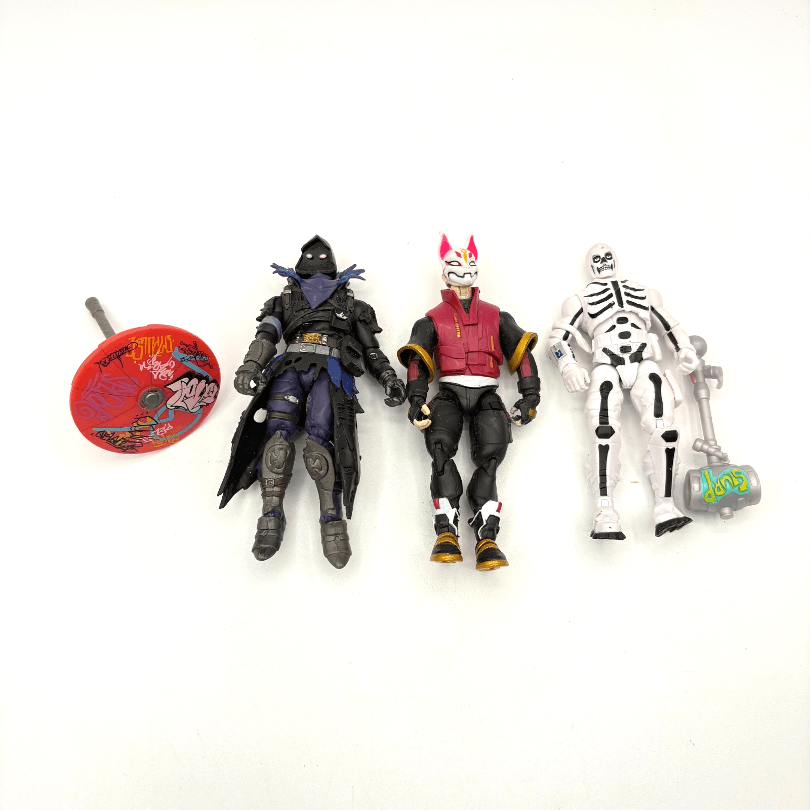 Lot of Fortnite 4" Action Figures (Drift, Skull Trooper, Raven et al)Import list