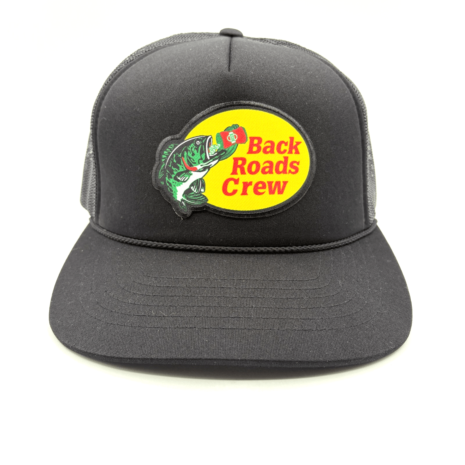 NWOT Richardson 113 'Back Roads Crew' Black Mesh Trucker Snapback Cap