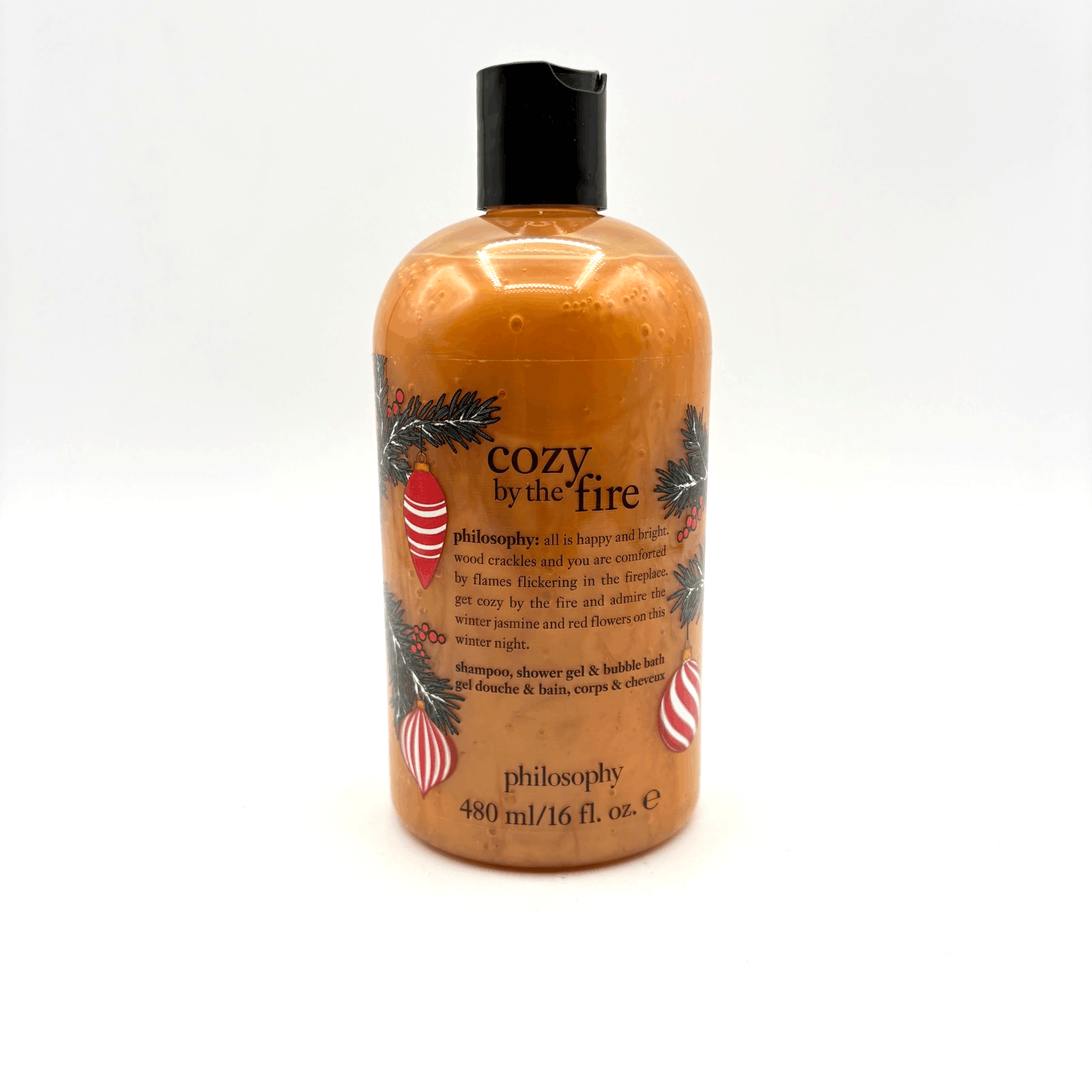 Philosophy Cozy by the Fire Shampoo, Shower Gel, Bubble Bath 16oz