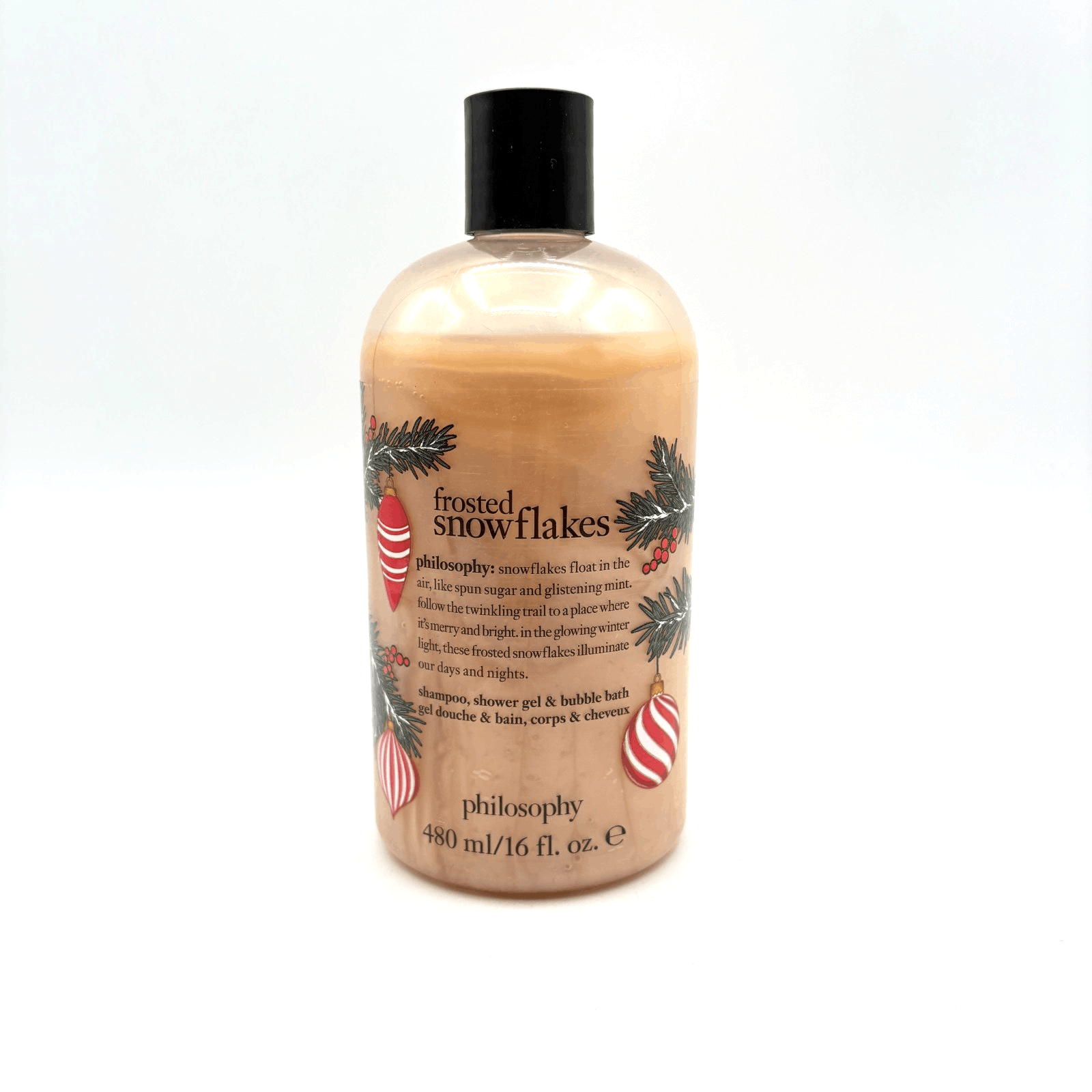 Philosophy Frosted Snow Flakes Shampoo, Shower Gel, Bubble Bath 16oz